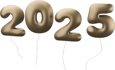 Goldene Ballons - Schriftzug 2025 Goldene Ballons - Schriftzug 2025