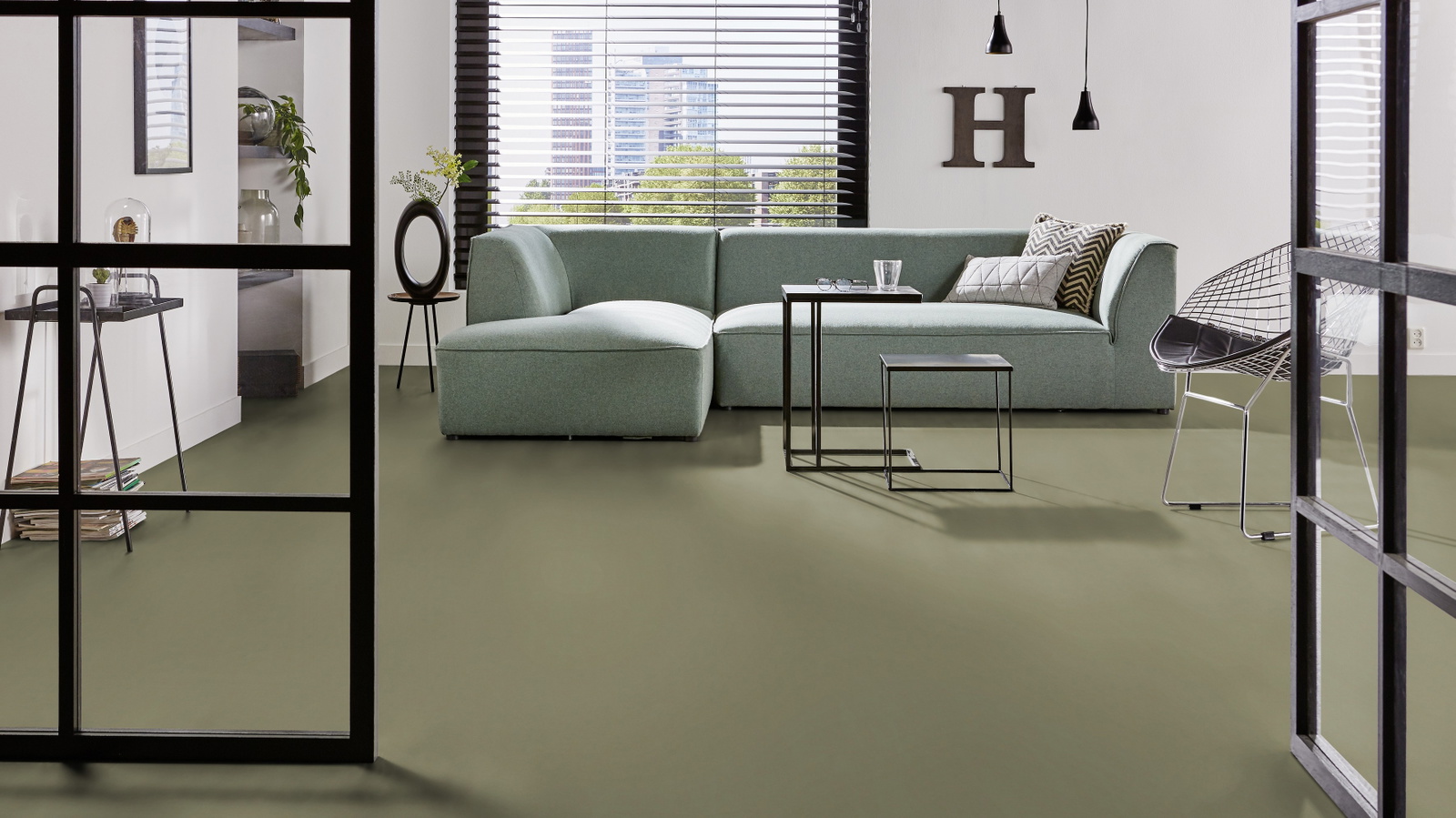 Forbo Flooring Linoleum Marmoleum Click Rosemary Green 333355