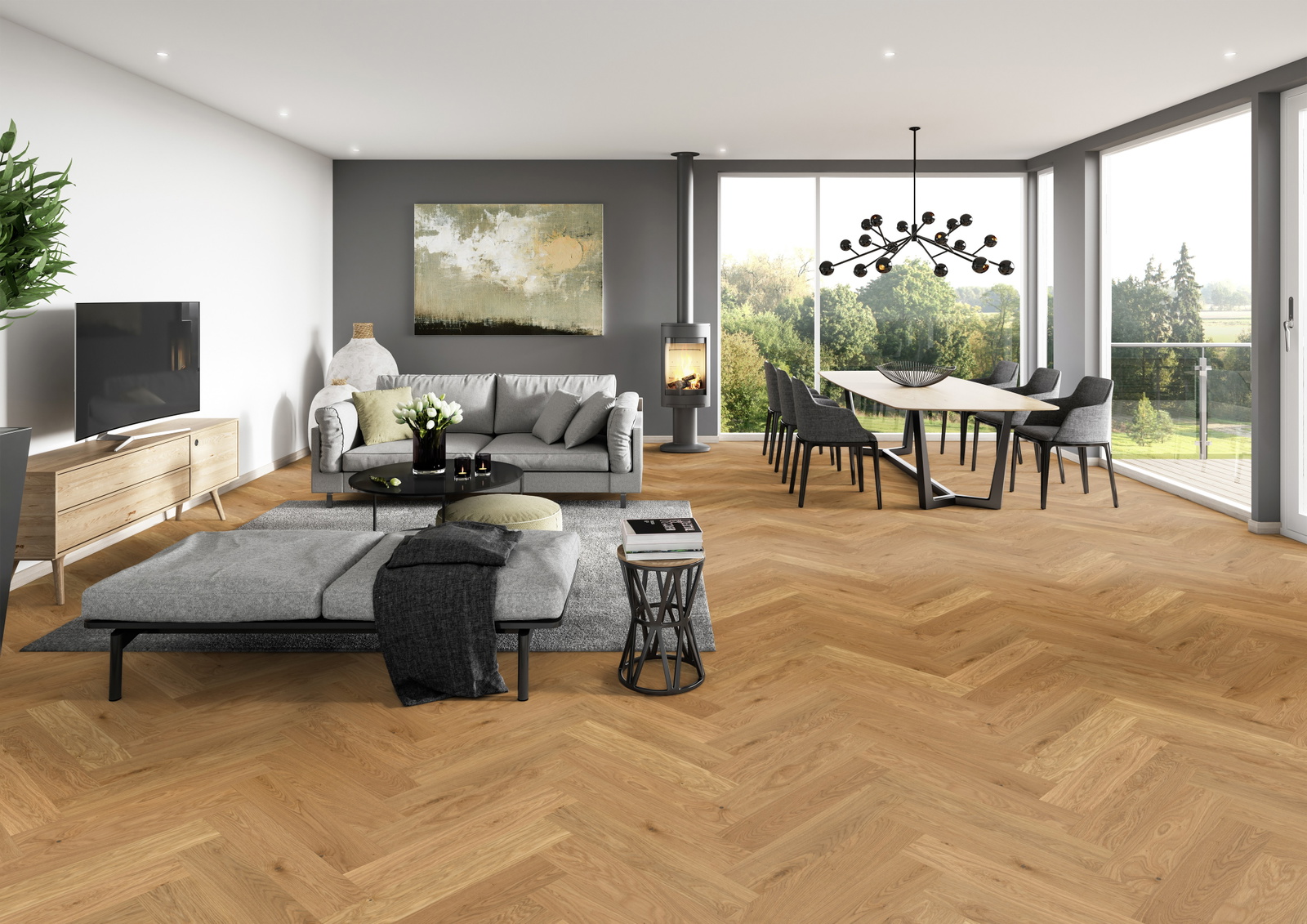 Milieubild Modernes Wohnzimmer mit Essbereich - ter Hürne 1101312669
