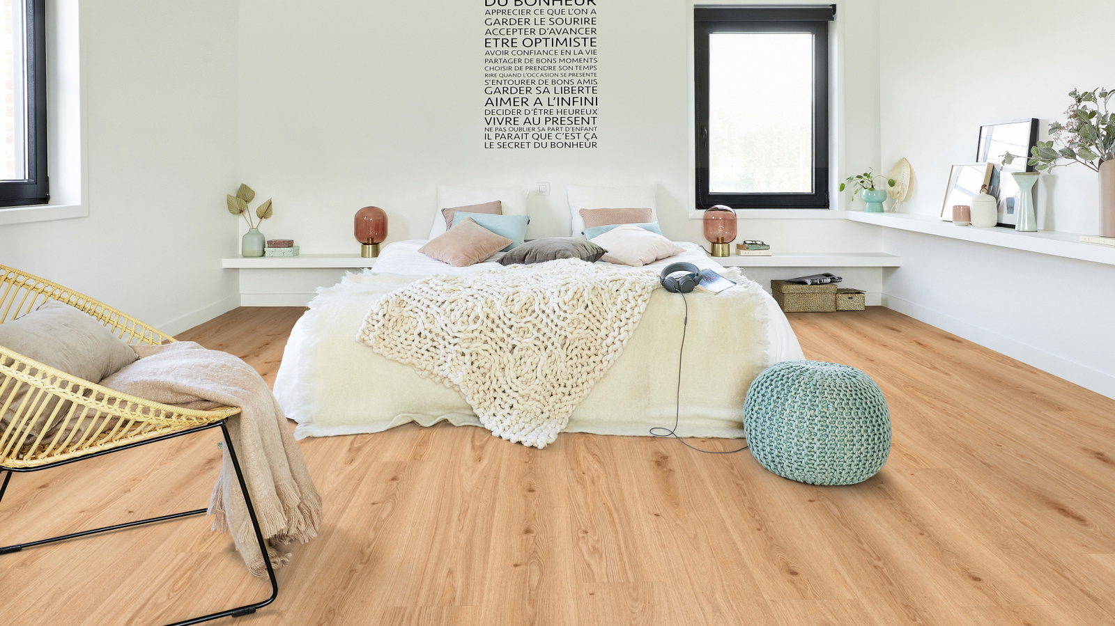 Milieubild Modernes Schlafzimmer - Bett mit Stuhl - Tarkett 260053005