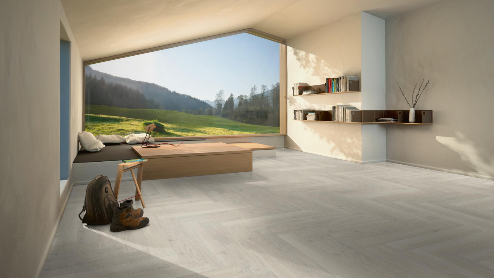 Parador Laminat Trendtime 3 Eiche Skyline weiß Naturmattstruktur mit Synchronstruktur
