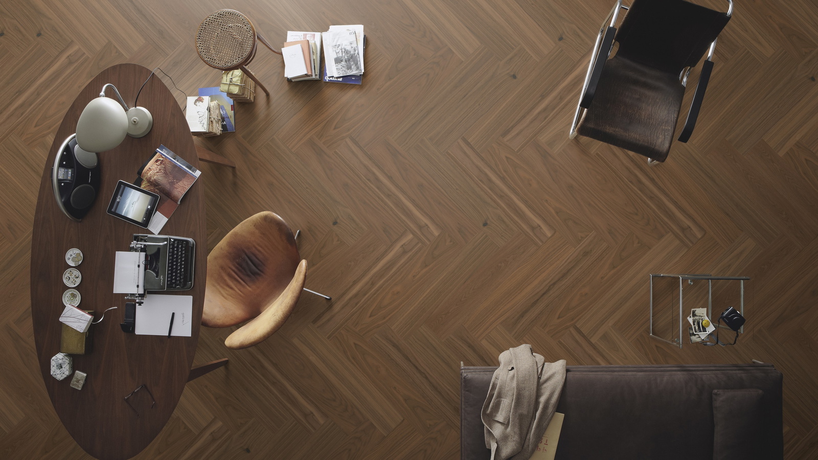 Milieubild Büro mit ovalem Tisch - Draufsicht - MEISTER 500010-0700140-08924