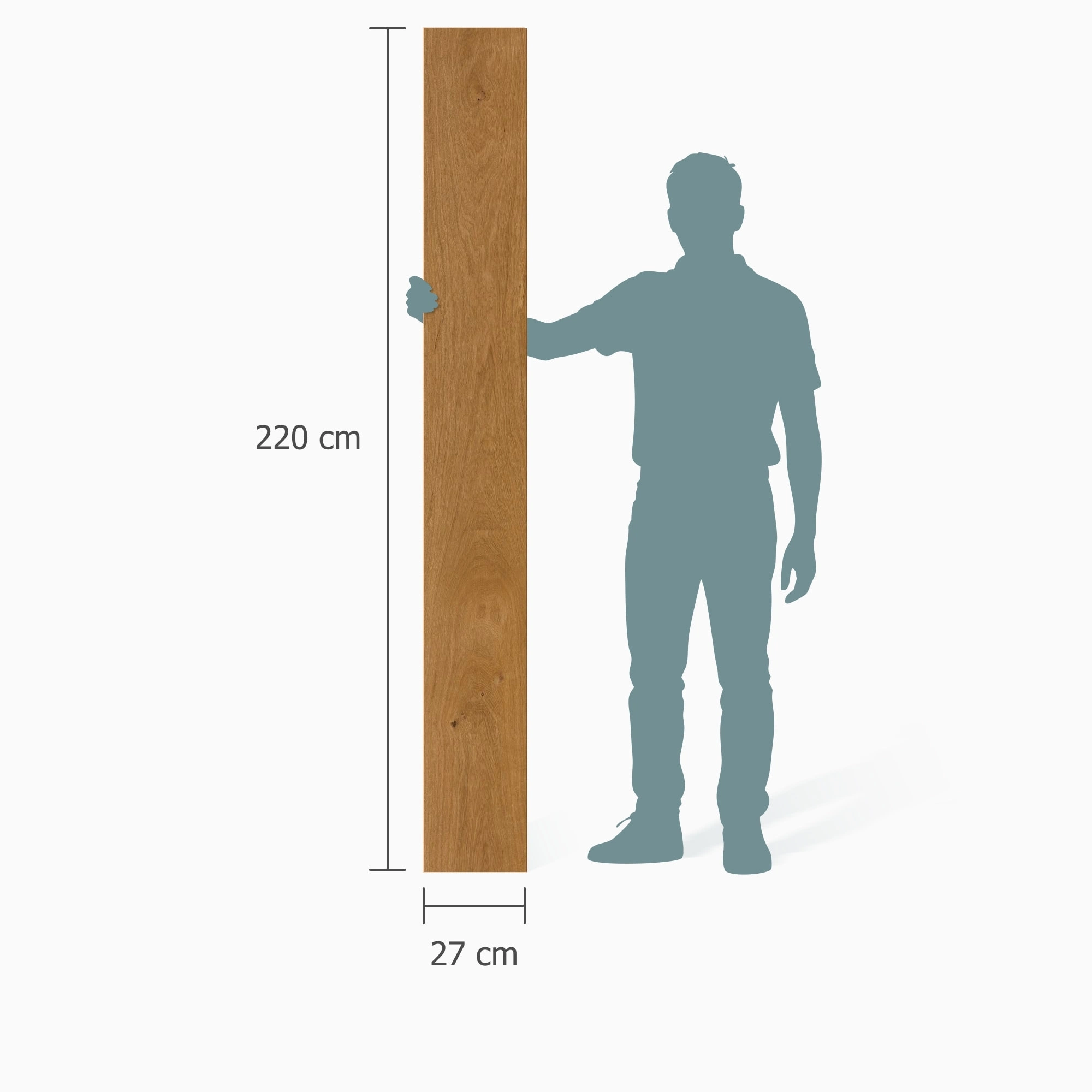 Größenverhältnis - MEISTER Holzboden HD 400 Lindura Eiche lebhaft Größenverhältnis - MEISTER 500213-2200270-08900