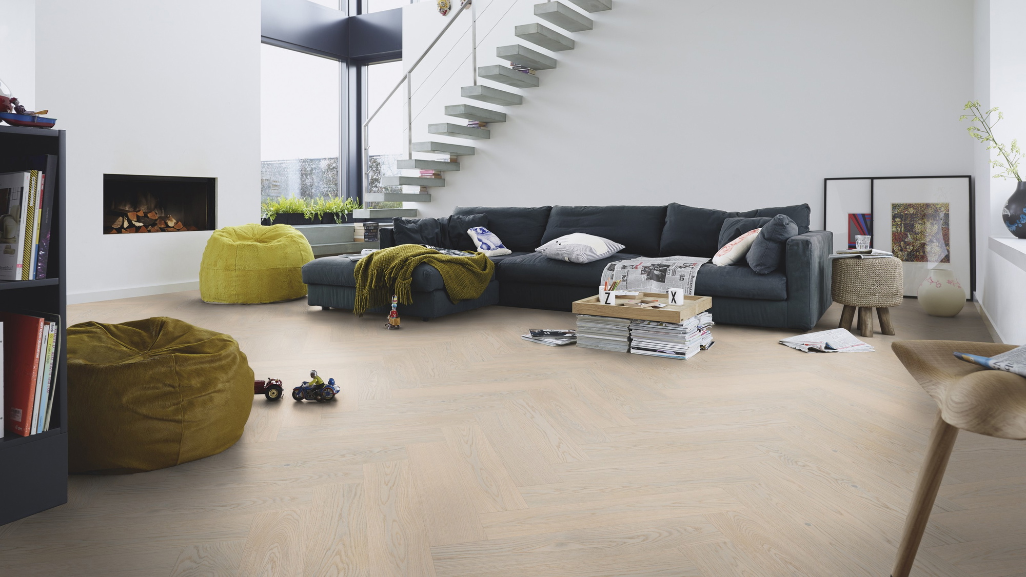 Milieubild Modernes Wohnzimmer mit Kamin - MEISTER 500010-0700140-08927