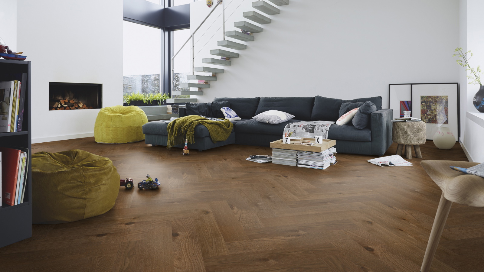 Milieubild Modernes Wohnzimmer mit Kamin - MEISTER 500010-0700140-08926