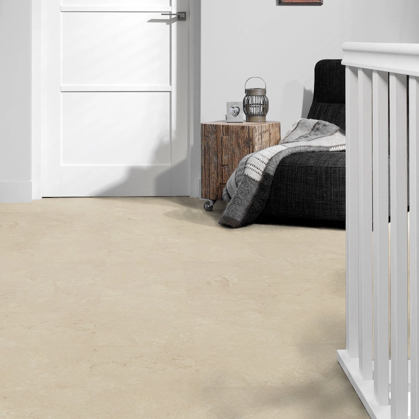 Milieubild Flur mit Treppenlauf - Forbo Flooring Marmoleum Click Cloudy Sand Milieubild Flur mit Treppenlauf - Forbo Flooring 176492