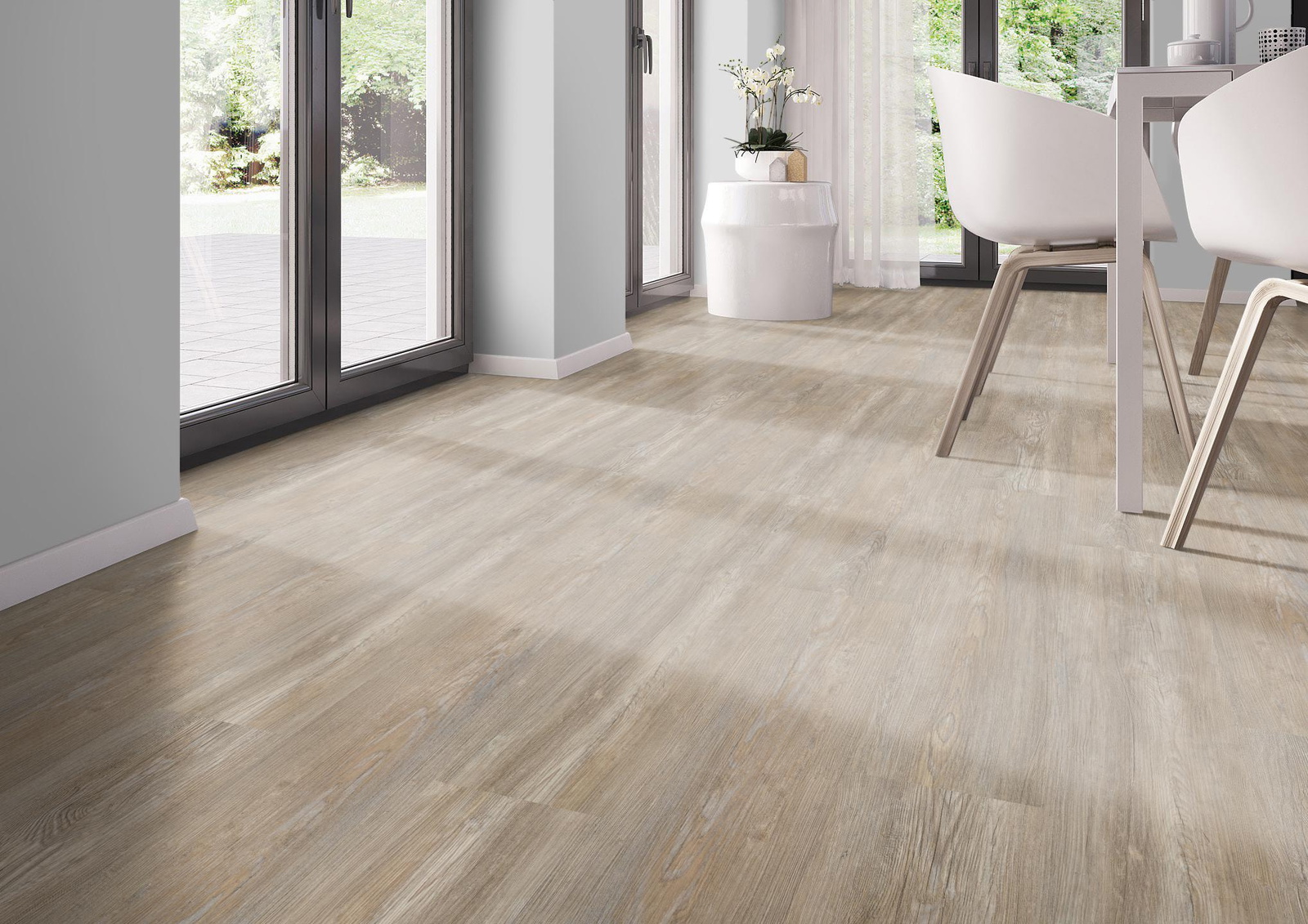 Milieubild Modernes Esszimmer - bodentiefe Perspektive - nexflor NXF-60030-005