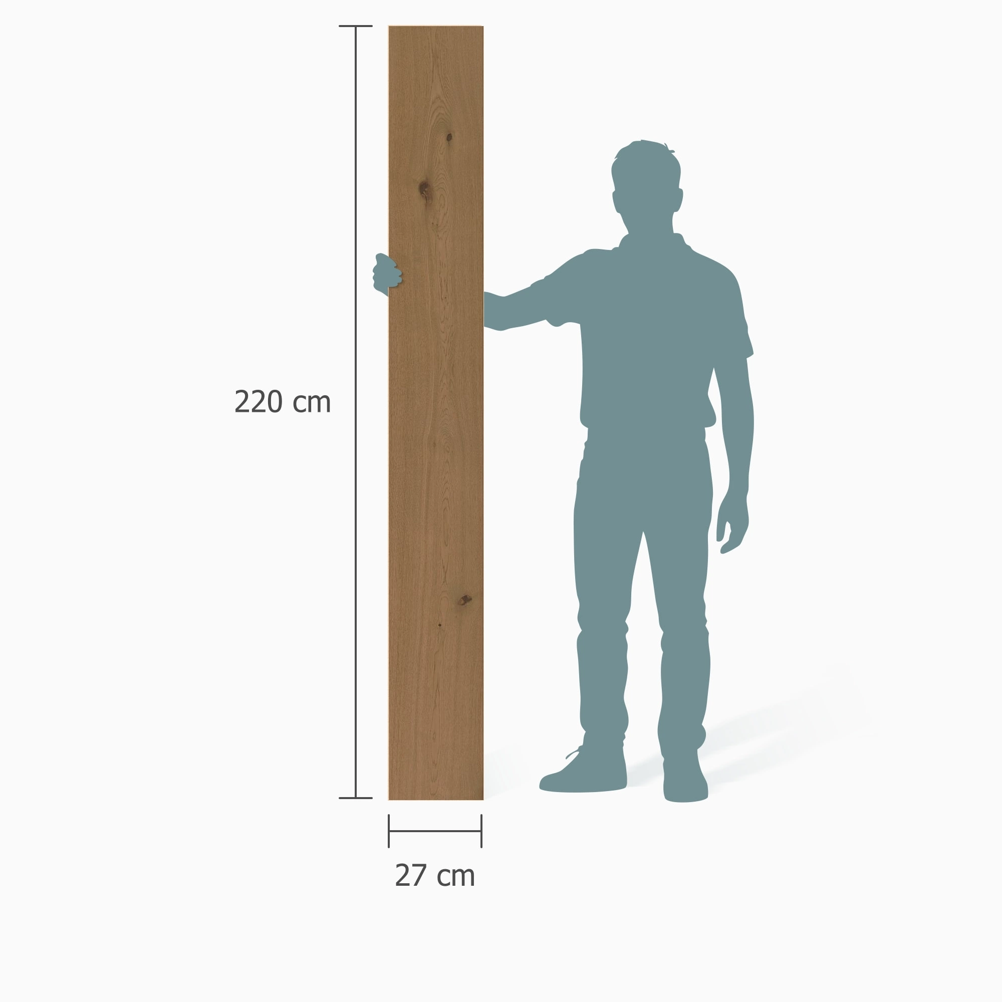 Größenverhältnis - MEISTER Holzboden HD 400 Lindura Eiche authentic lehmbraun Größenverhältnis - MEISTER 500214-2200270-20225