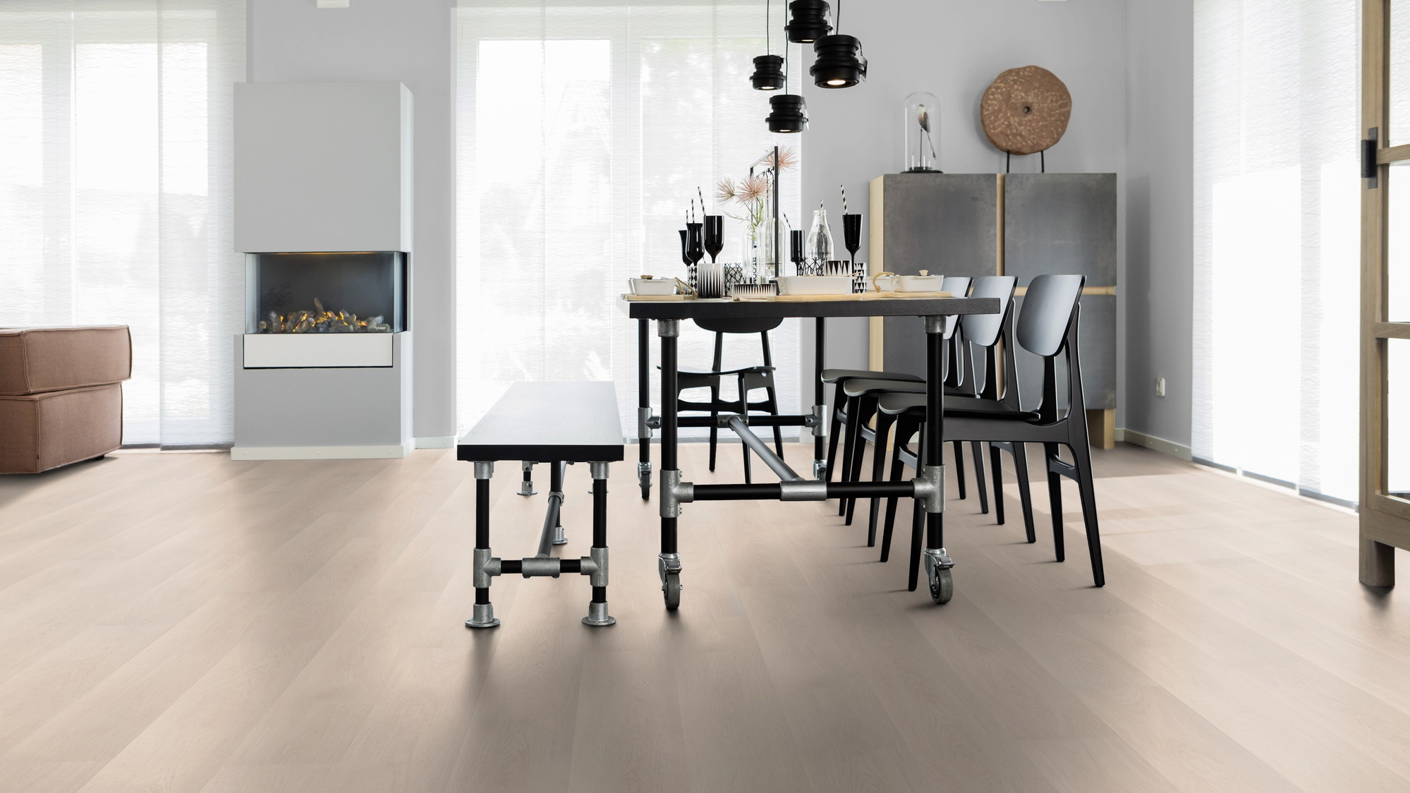 Milieubild Esszimmer mit Kamin - wineo PLC295R