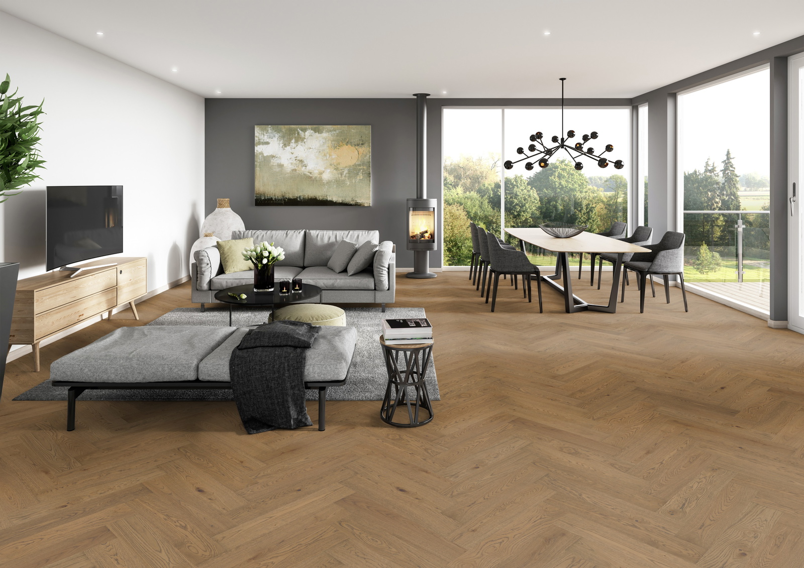 Milieubild Modernes Wohnzimmer mit Essbereich - ter Hürne 1101312672