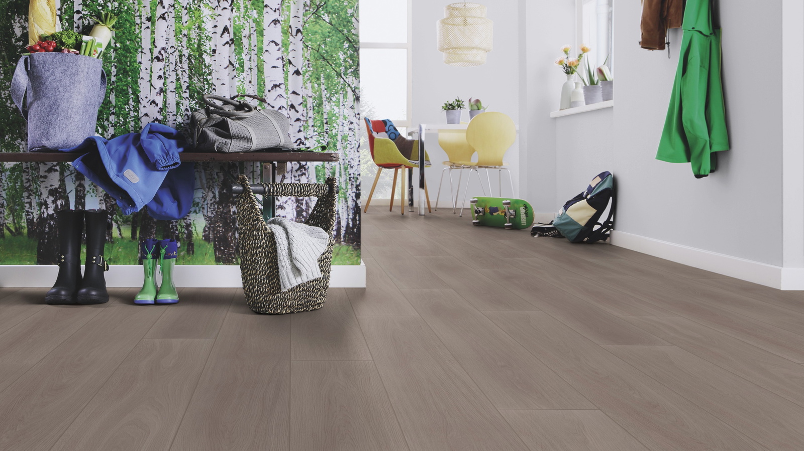 Milieubild Esszimmer mit Flur und Sitzbank - wineo PLC308R