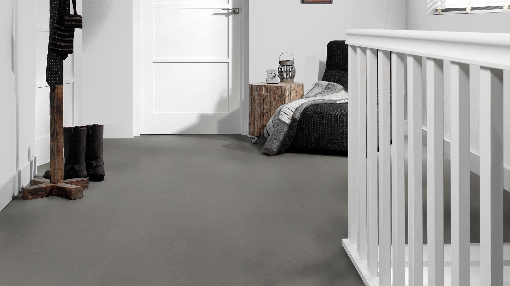 Milieubild Flur mit Treppenlauf - Forbo Flooring Marmoleum Click Nebula Milieubild Flur mit Treppenlauf - Forbo Flooring 176477