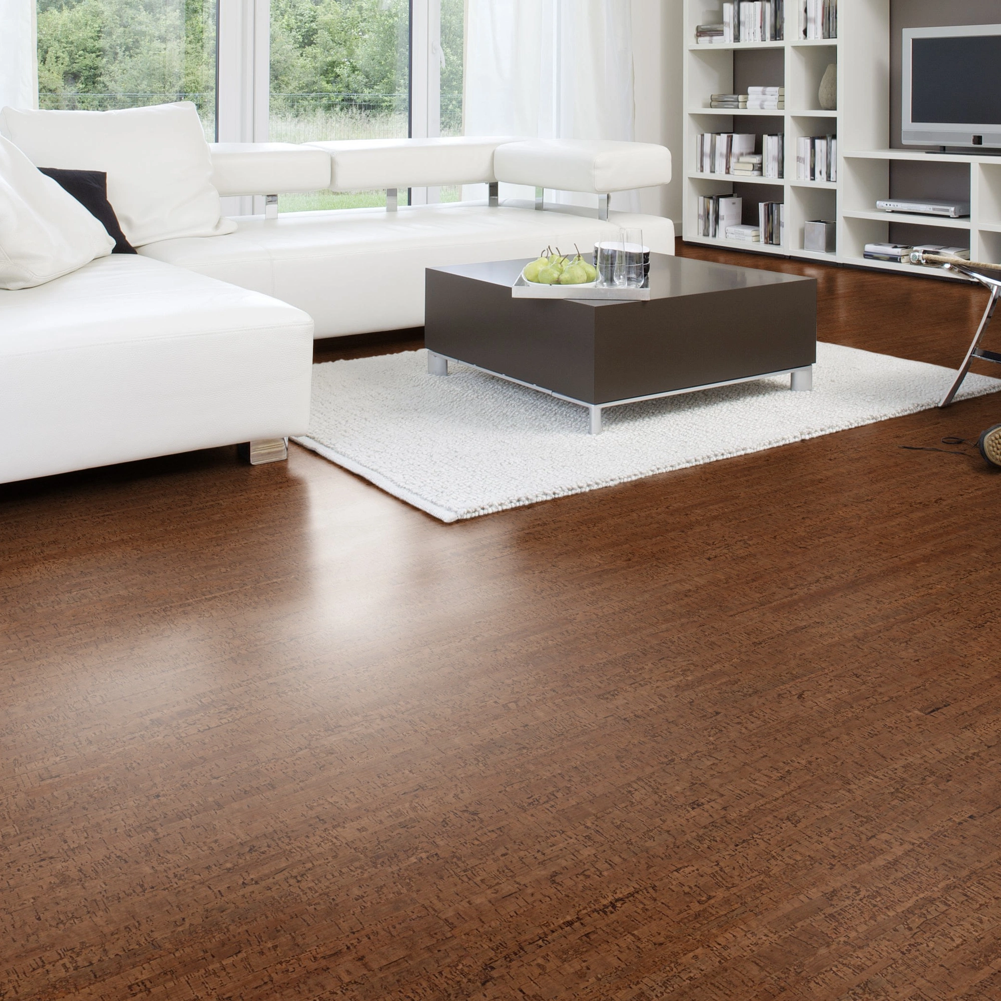 Milieubild Modernes Wohnzimmer mit Wohnlandschaft - Wicanders Wise HDF Klick-Korkboden cork Go Allure Milieubild Modernes Wohnzimmer mit Wohnlandschaft - Wicanders Wise 80001638