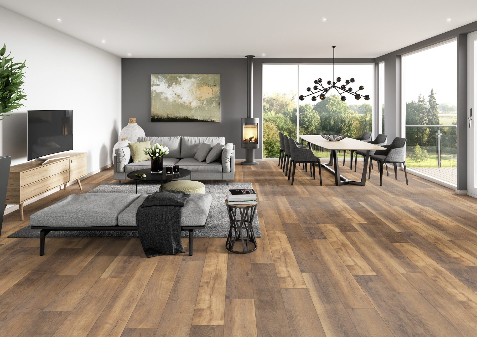 Milieubild Modernes Wohnzimmer mit Essbereich - ter Hürne 1101260044