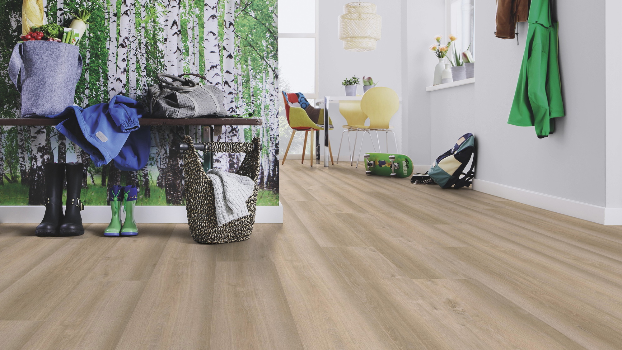 Milieubild Esszimmer mit Flur und Sitzbank - wineo PL097R