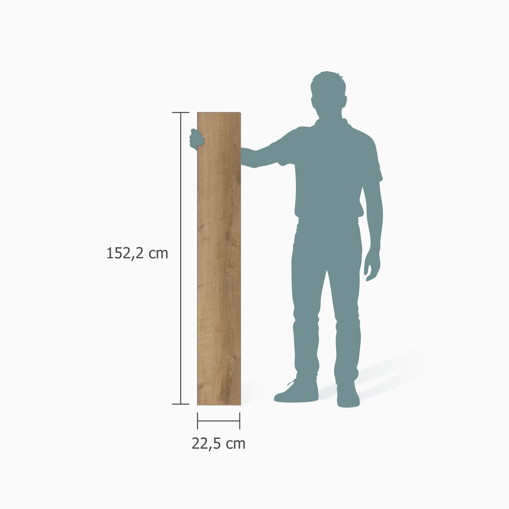 Größenverhältnis - wineo Rigid Klick-Vinyl wineo 400 wood XL Comfort Oak Nature Größenverhältnis - wineo RLC291WXL