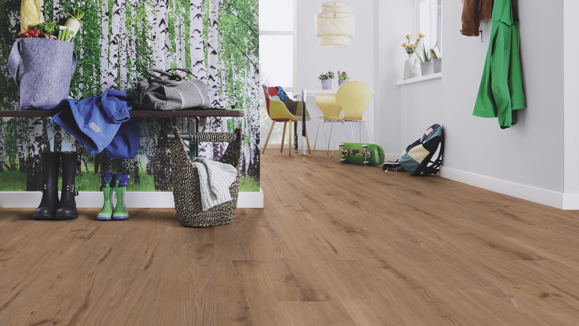Milieubild Esszimmer mit Flur und Sitzbank - wineo PL301R