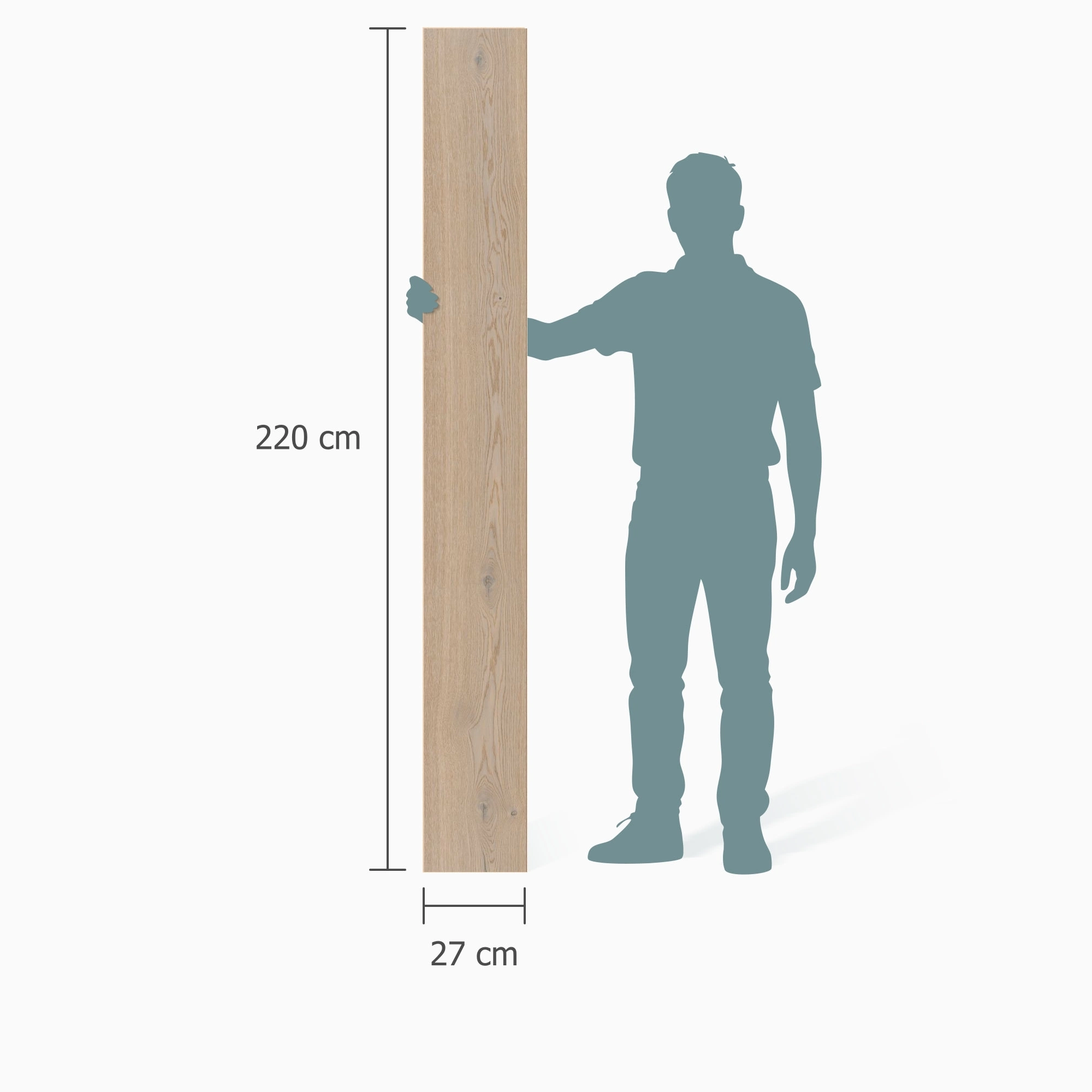 Größenverhältnis - MEISTER Holzboden HD 400 Lindura Eiche lebhaft cremeweiß Größenverhältnis - MEISTER 500213-2200270-08908