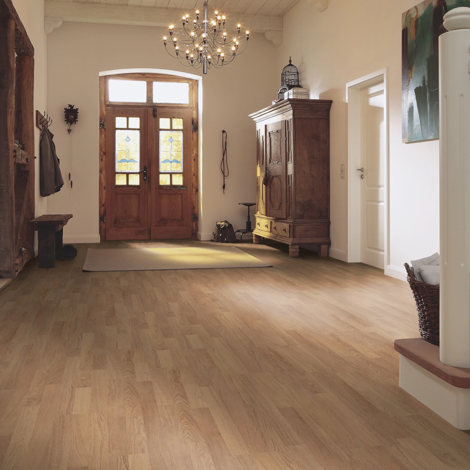 Milieubild Eingangsbereich mit Flur im Landhaus-Stil - MEISTER Laminat LC 55 S Eiche natur Milieubild Eingangsbereich mit Flur im Landhaus-Stil - MEISTER 600013-1288198-06067