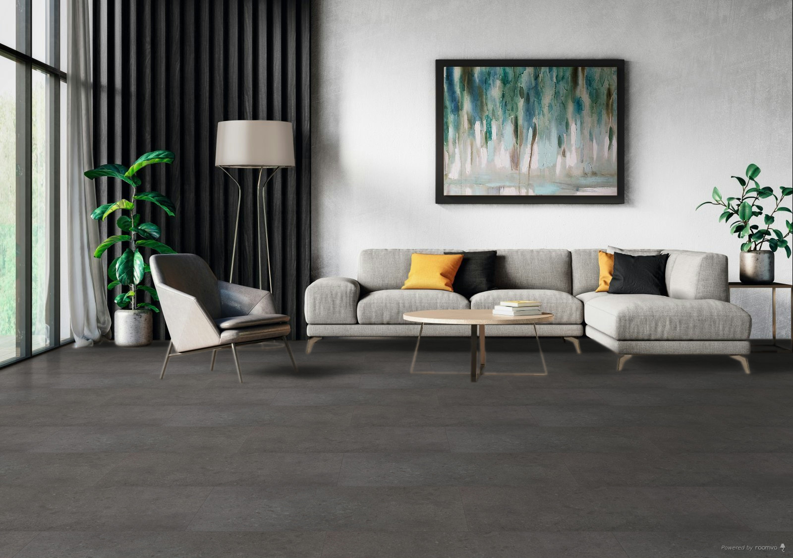 Milieubild Modernes Wohnzimmer mit Sessel und Sofa - BerryAlloc 60002227