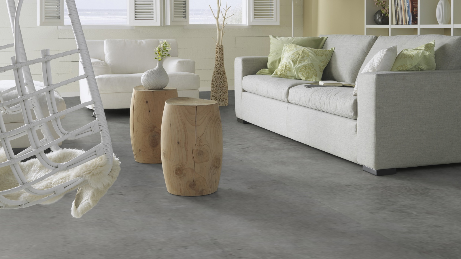 Milieubild Modernes, freundliches Wohnzimmer mit Sofa - Forbo Flooring 217638