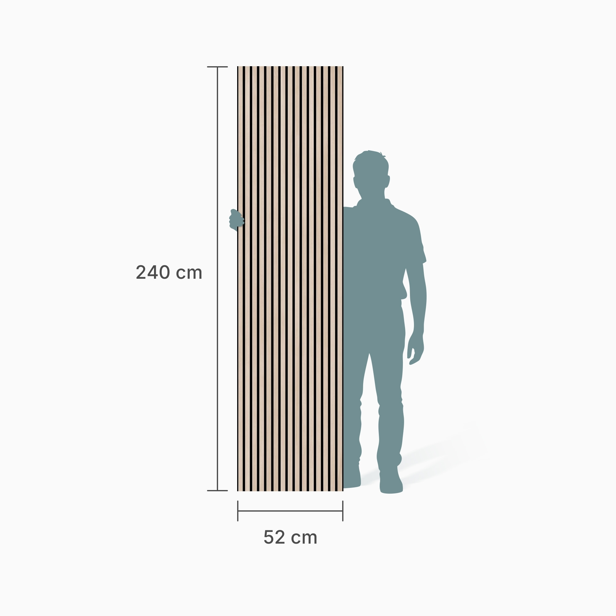 ter Hürne Akustikpaneel SilentDesign 1-Side Collection Eiche Themse Fineline Natur-Geölt Weiß 2.400mm