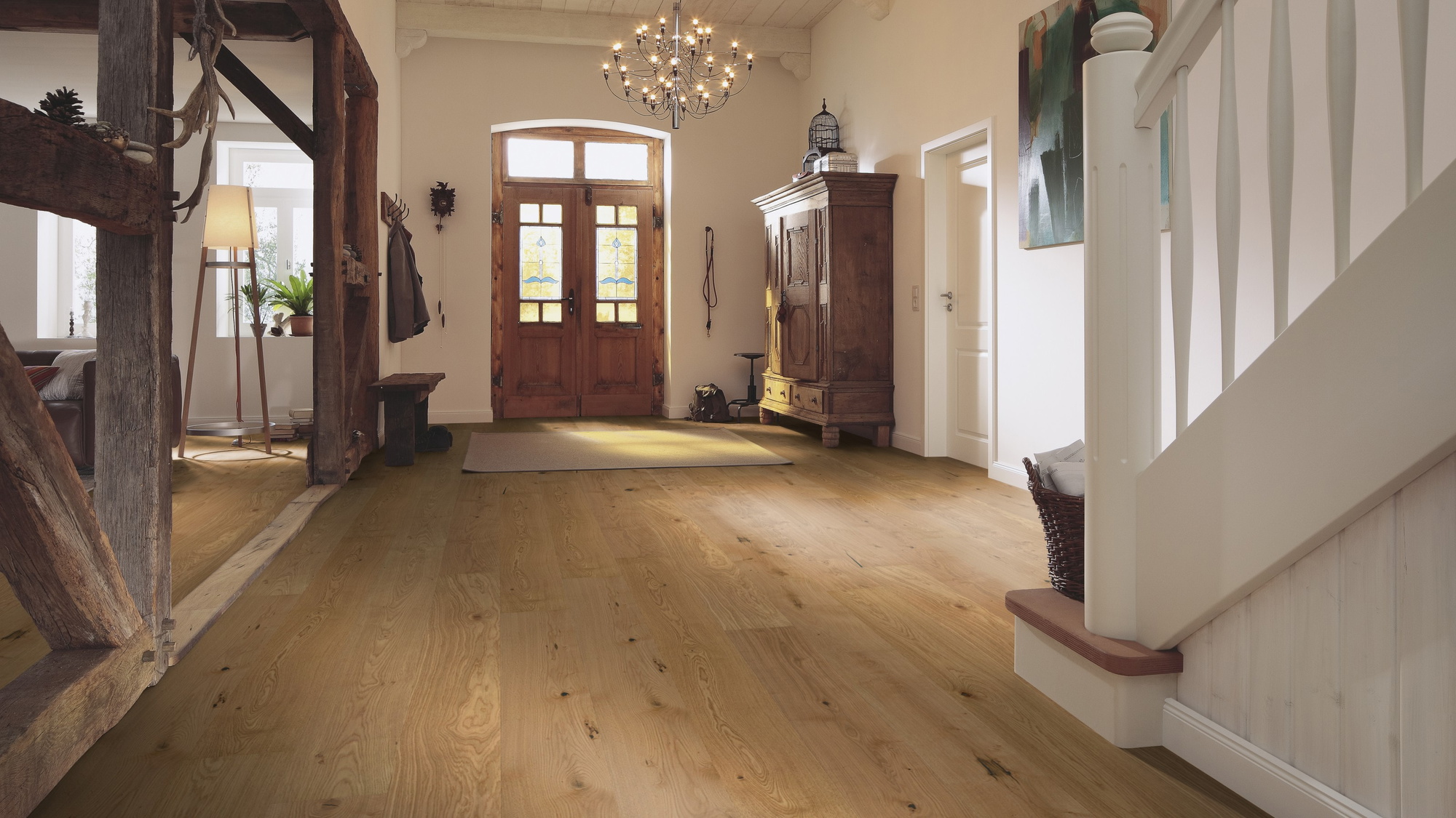 Milieubild Eingangsbereich mit Flur im Landhaus-Stil - MEISTER Furnierboden HD 100 Natureflex Eiche authentic Milieubild Eingangsbereich mit Flur im Landhaus-Stil - MEISTER 500139-2200210-20017