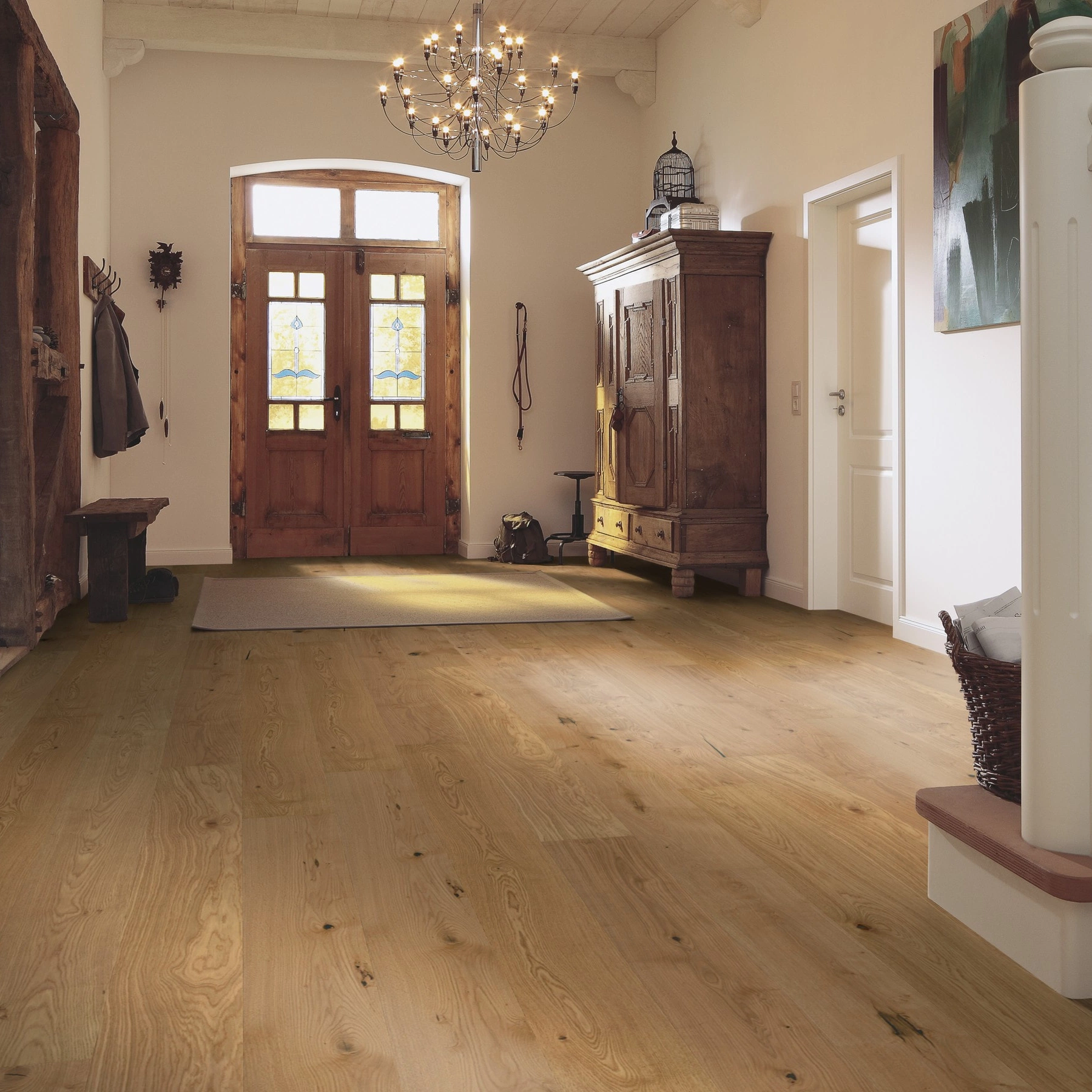 Milieubild Eingangsbereich mit Flur im Landhaus-Stil - MEISTER Furnierboden HD 100 Natureflex Eiche authentic Milieubild Eingangsbereich mit Flur im Landhaus-Stil - MEISTER 500139-2200210-20017