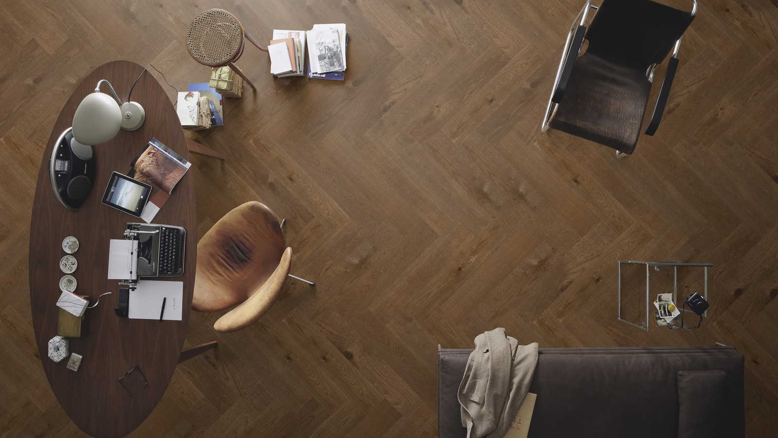 Milieubild Büro mit ovalem Tisch - Draufsicht - MEISTER 500010-0700140-08926