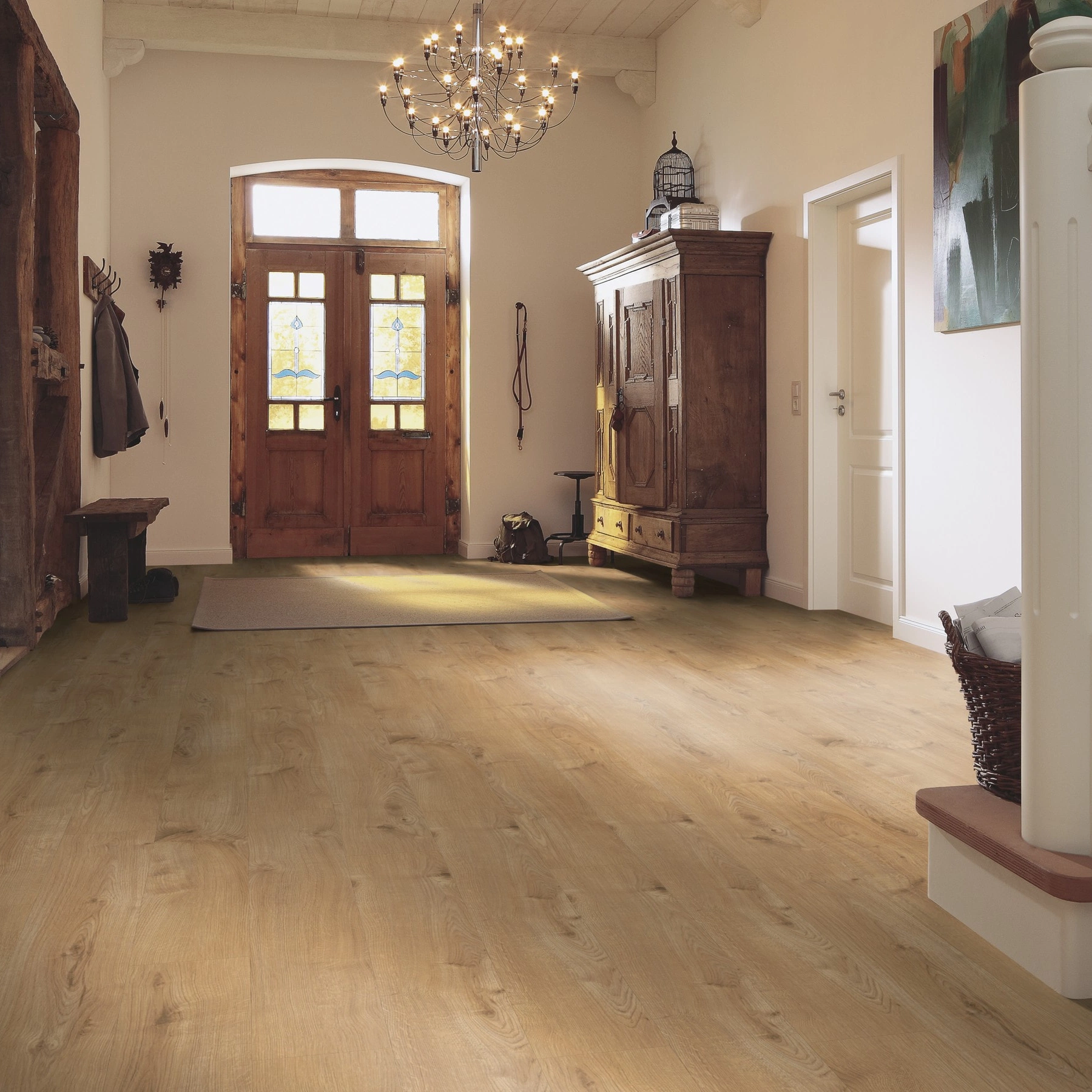 Milieubild Eingangsbereich mit Flur im Landhaus-Stil - MEISTER Laminat LD 55 Villa Oak Milieubild Eingangsbereich mit Flur im Landhaus-Stil - MEISTER 600015-1288198-07016