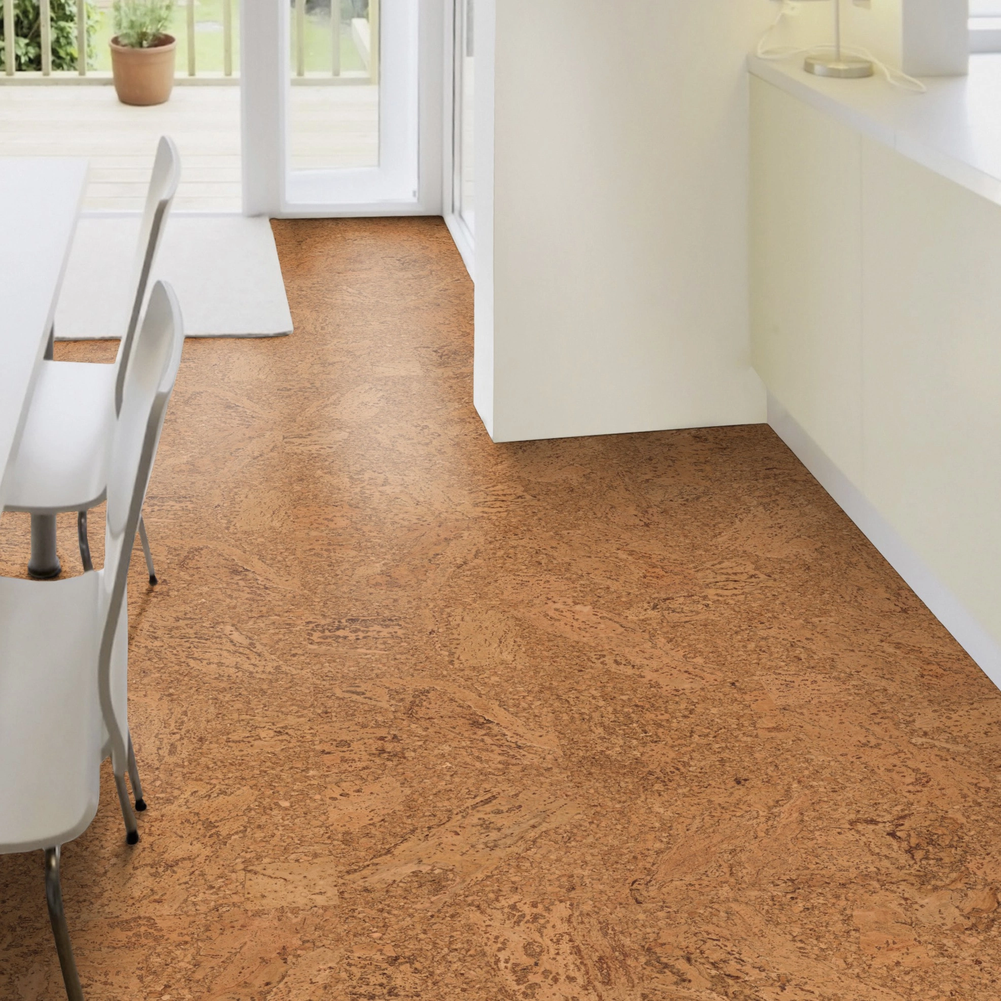 Milieubild Esszimmer mit Terrassentür - Wicanders Wise HDF Klick-Korkboden cork Essence Originals Accent Milieubild Esszimmer mit Terrassentür - Wicanders Wise 80002243