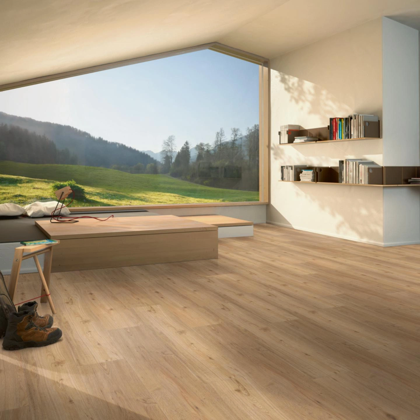 Milieubild Moderne Hütte mit Blick in die Natur - Parador Rigid Klick-Vinyl Classic 2070 Eiche natur Milieubild Moderne Hütte mit Blick in die Natur - Parador 1744633
