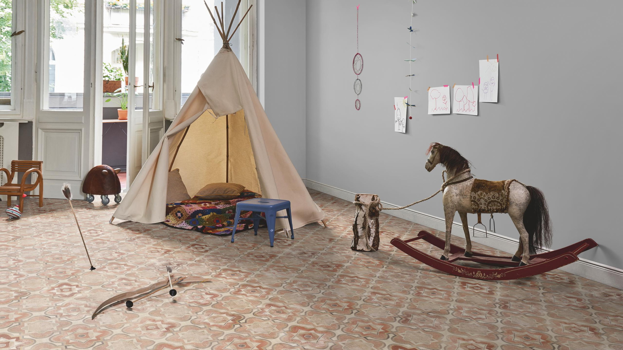 Milieubild Kinderzimmer in Stadtwohnung - Parador Laminat Trendtime 5 Malaga Milieubild Kinderzimmer in Stadtwohnung - Parador 1748676