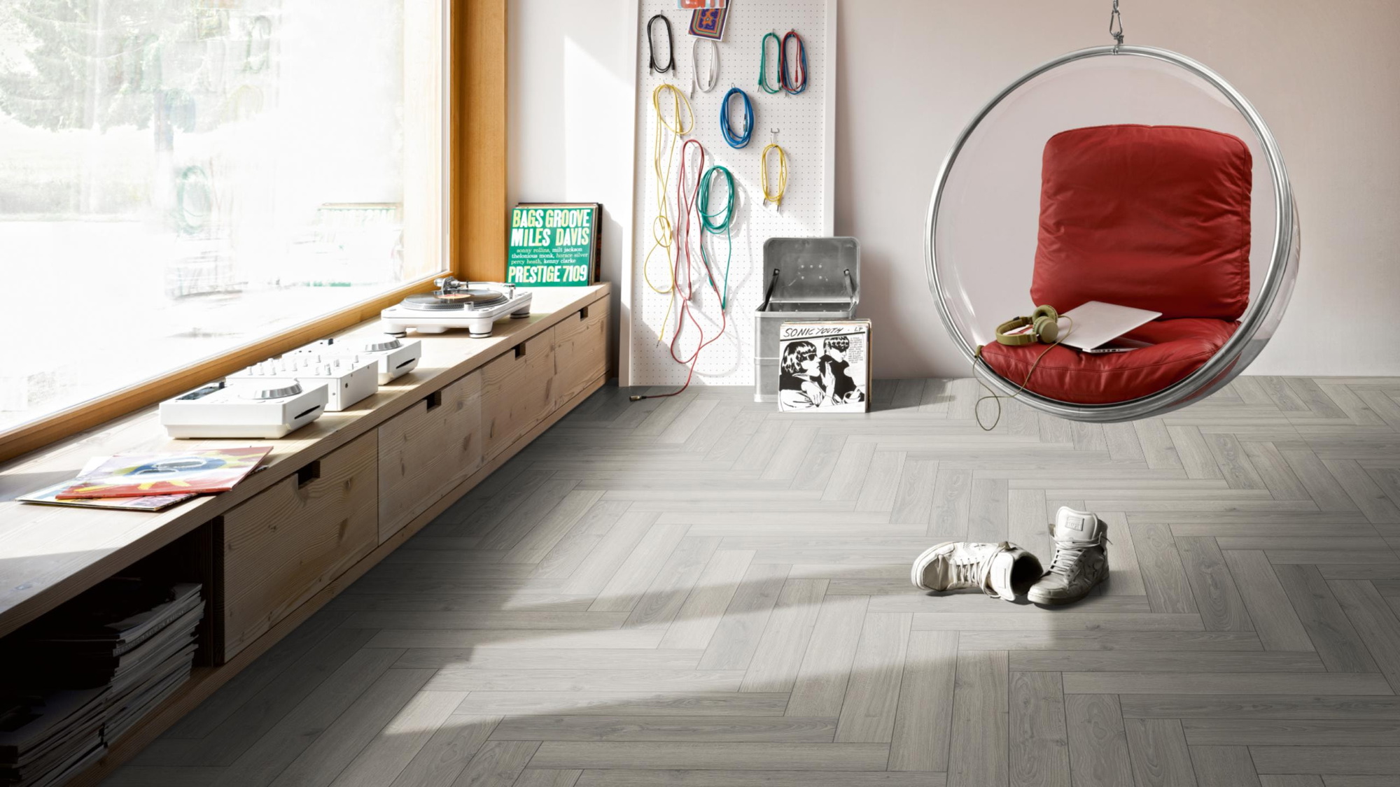 Parador Laminat Trendtime 3 Eiche Studioline lichtgrau Naturmattstruktur mit Synchronstruktur Parador Laminat Trendtime 3 Eiche Studioline lichtgrau Naturmattstruktur mit Synchronstruktur