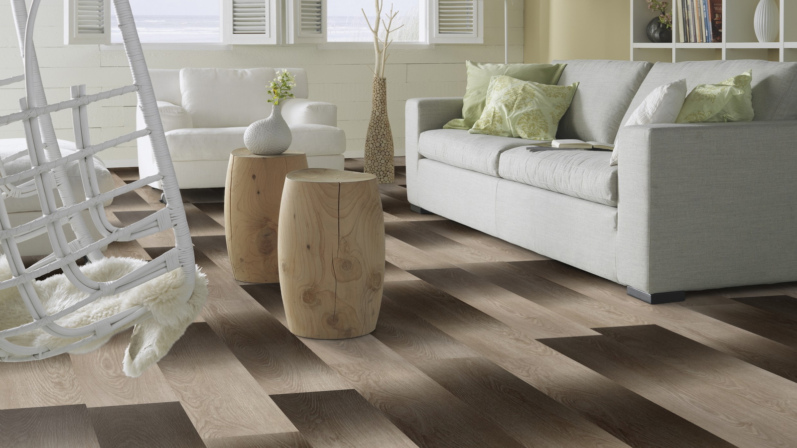 Milieubild Modernes, freundliches Wohnzimmer mit Sofa - Forbo Flooring 243621