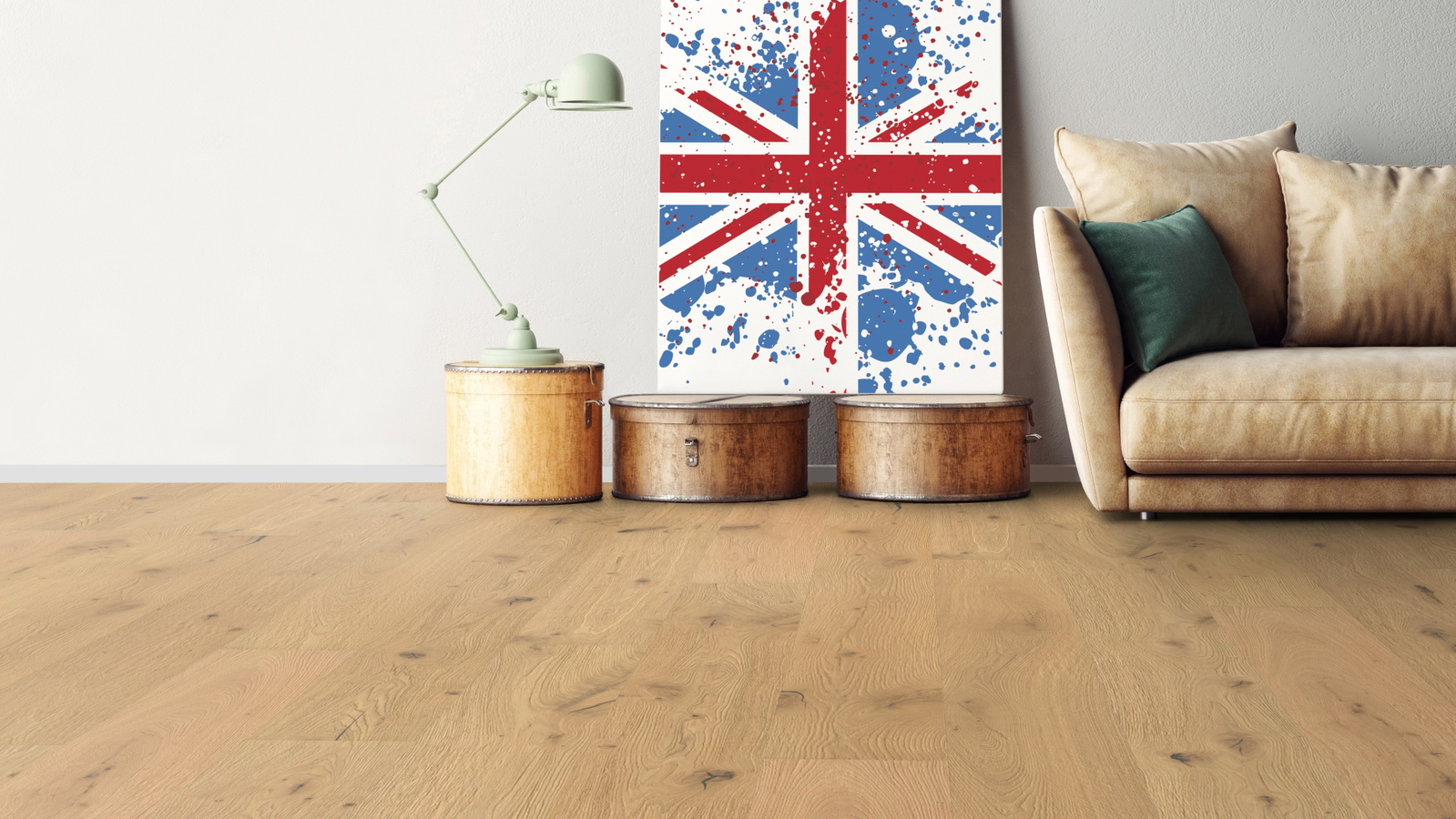 Bennett & Jones Parkett Shire Landscapes Oak No.32 South Downs 292 Intense Gebürstete Struktur Natur-Geölt Weiß
