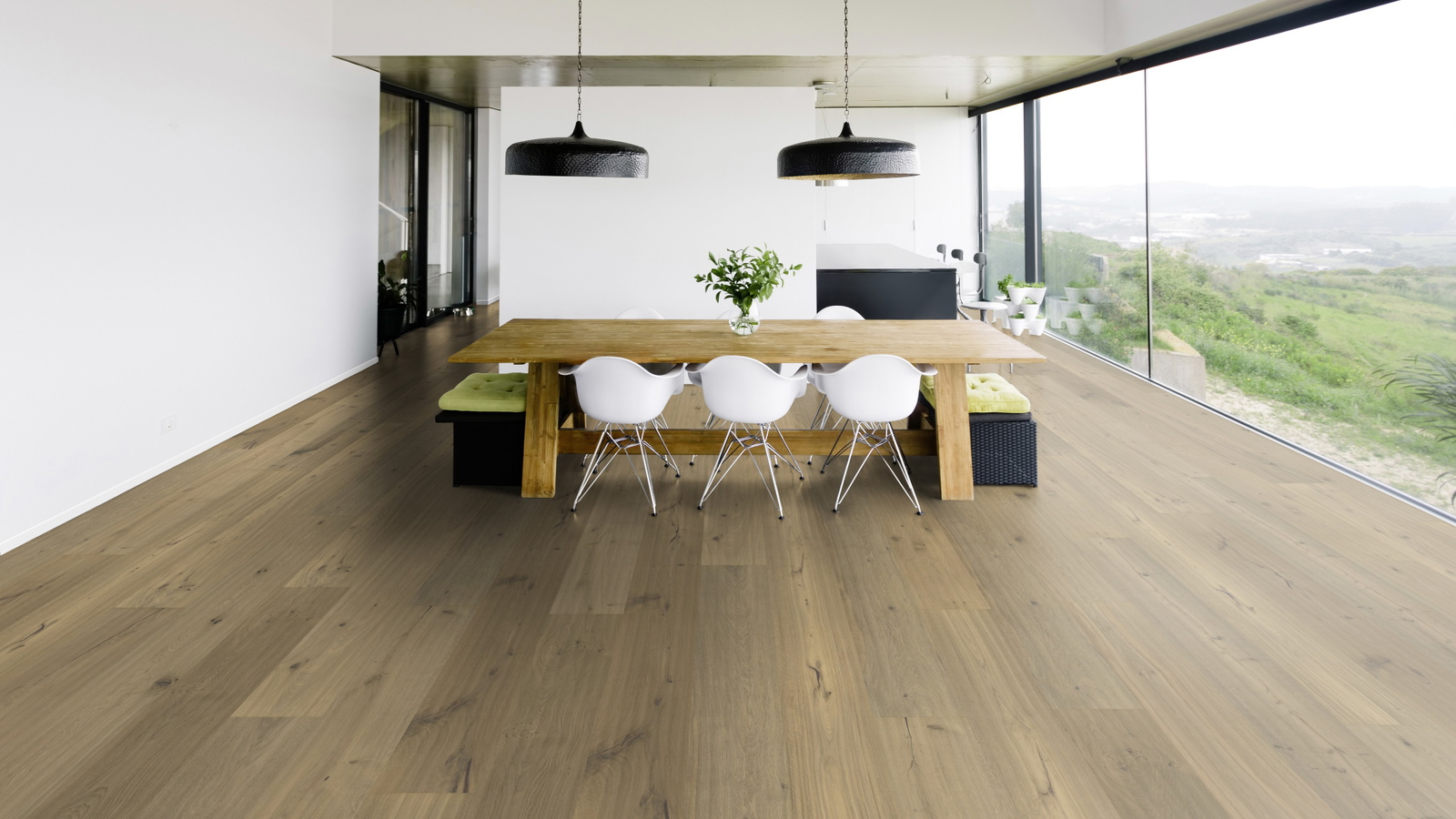 Milieubild Modernes Esszimmer mit Blick in die Natur - Bennett & Jones 1148012299