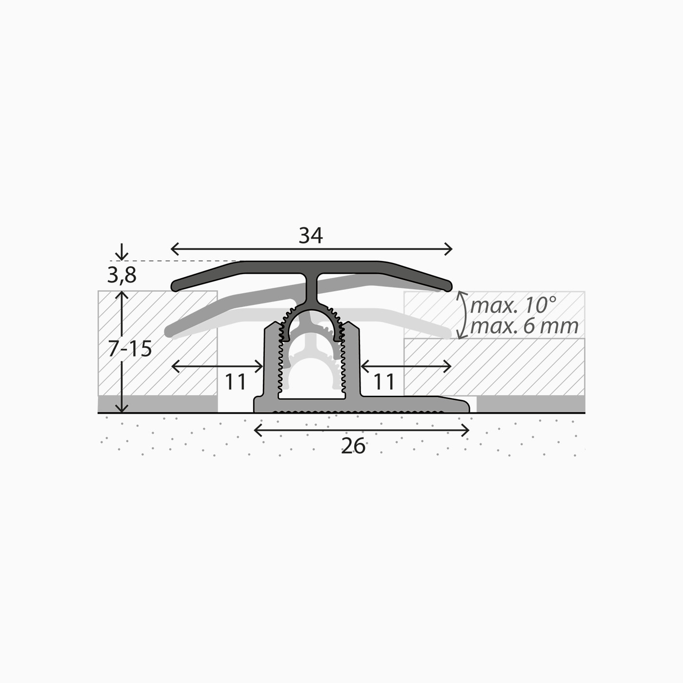 Prinz PROFI-TEC Master Übergangsprofil Nr. 303 270cm