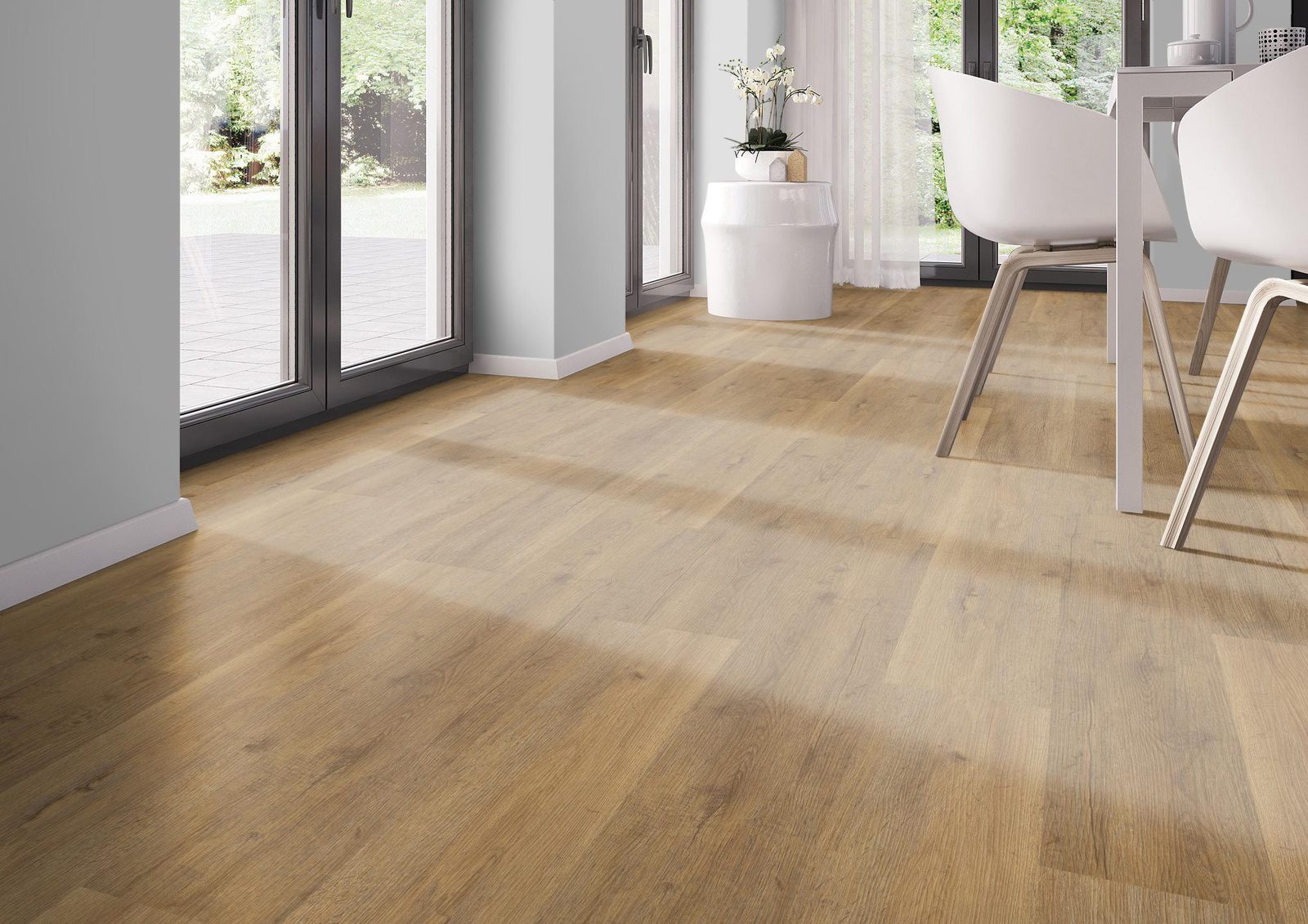 Milieubild Modernes Esszimmer - bodentiefe Perspektive - nexflor NXF-60030-002