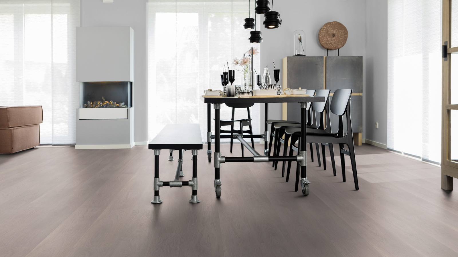 Milieubild Esszimmer mit Kamin - wineo PLC302R