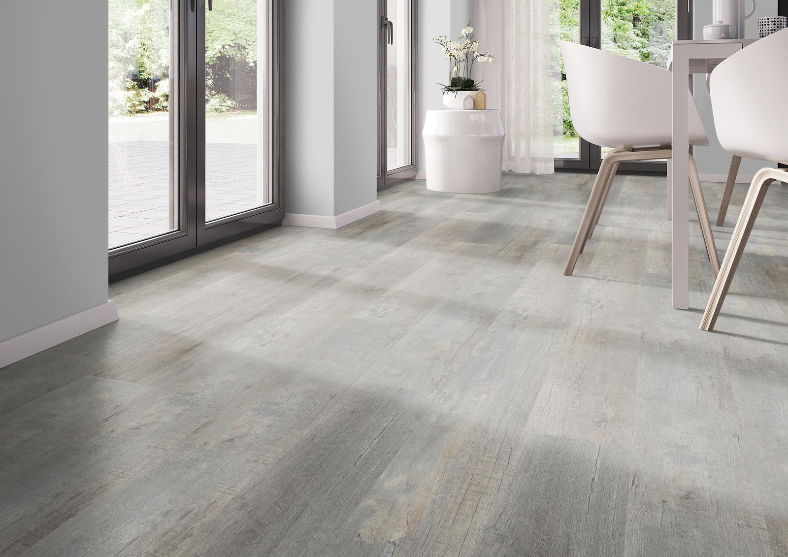 Milieubild Modernes Esszimmer - bodentiefe Perspektive - nexflor NXF-60030-011