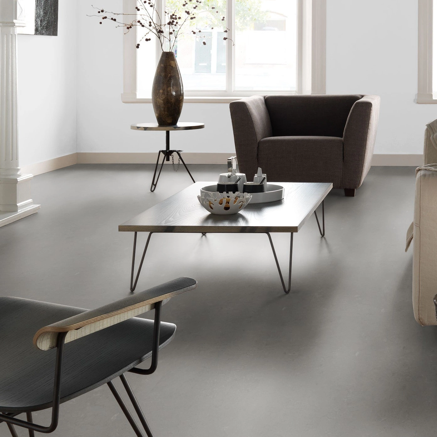 Milieubild Altbau-Wohnzimmer mit Kamin - Forbo Flooring Marmoleum Click Nebula Milieubild Altbau-Wohnzimmer mit Kamin - Forbo Flooring 176498