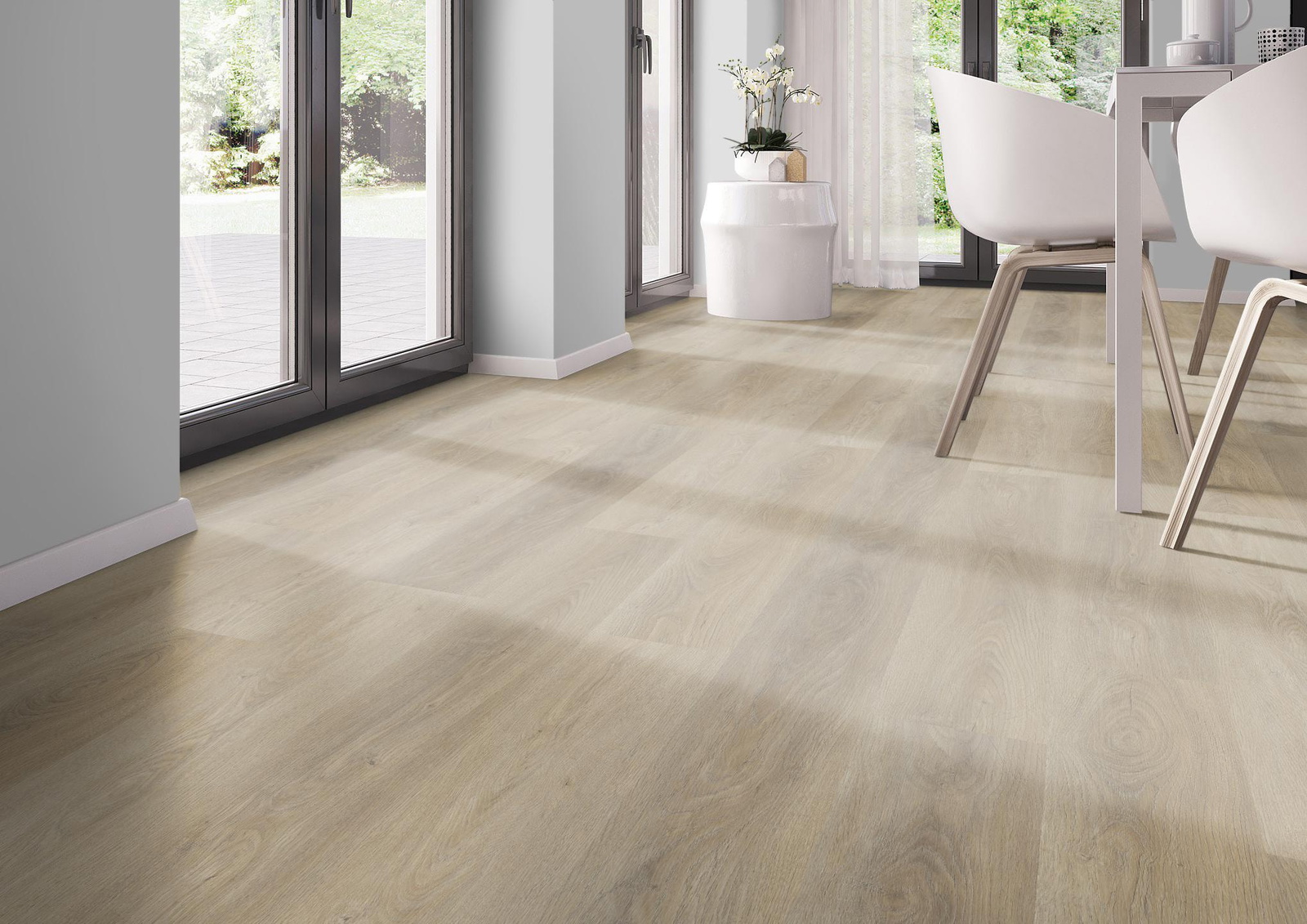 Milieubild Modernes Esszimmer - bodentiefe Perspektive - nexflor NXF-60030-017