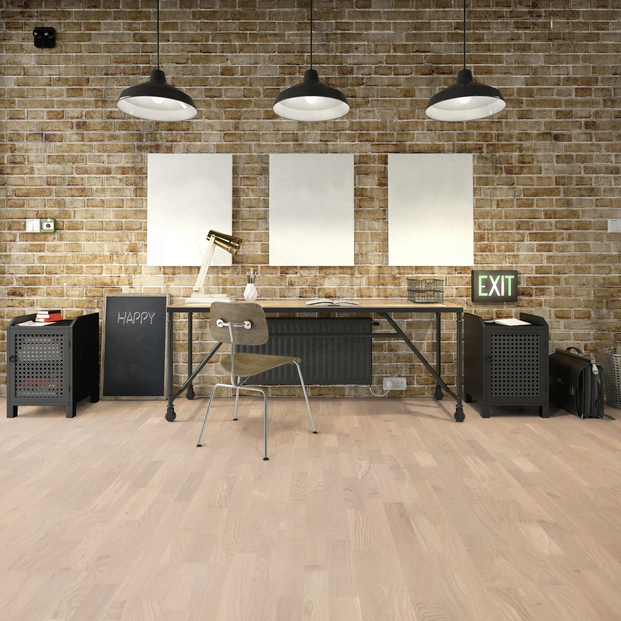 Milieubild Industrielles Wohnzimmer mit Arbeitsbereich - Friends by ter Hürne Parkett Eiche Sienna Milieubild Industrielles Wohnzimmer mit Arbeitsbereich - Friends by ter Hürne 1188312447