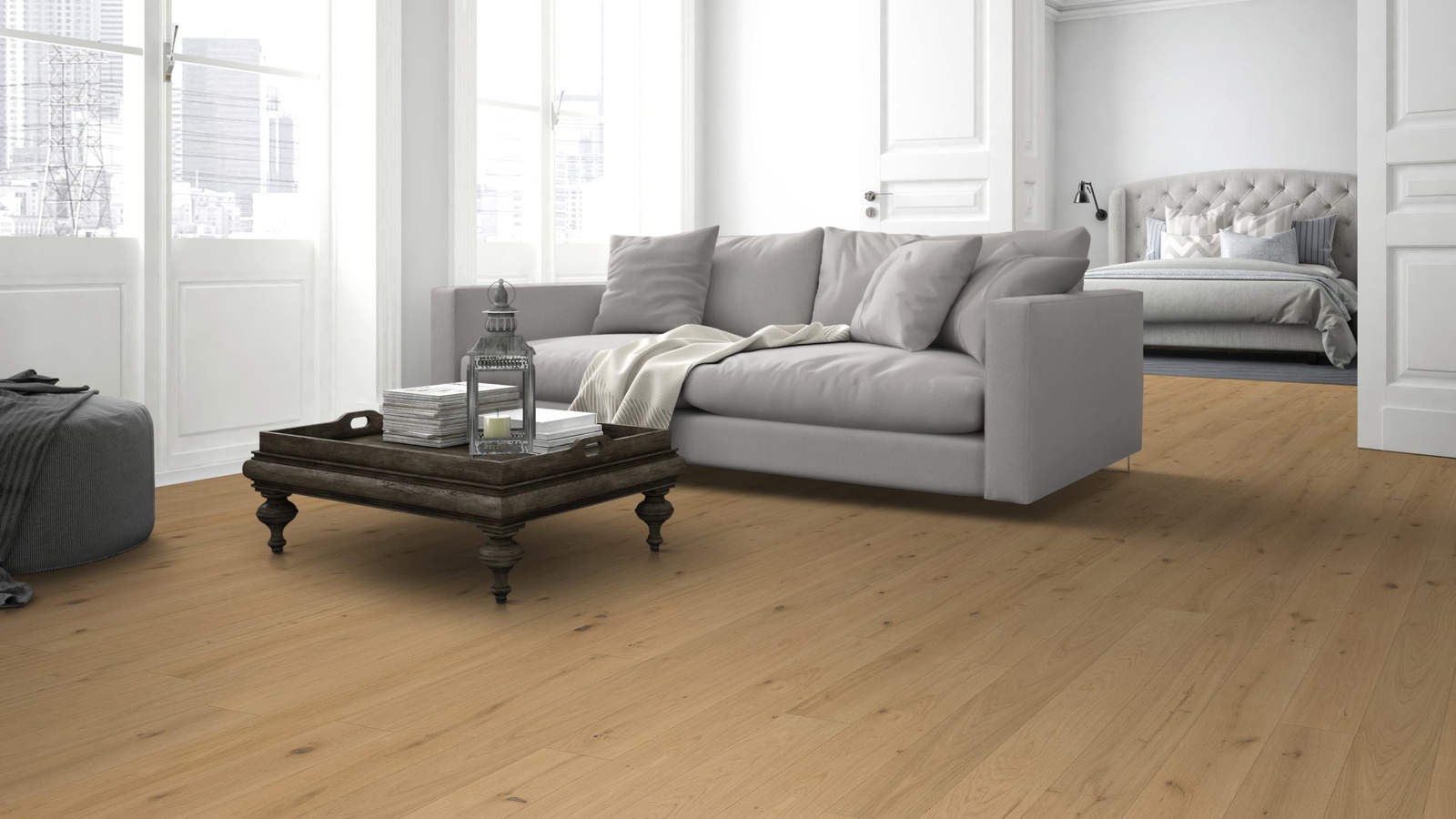 Admonter Parkett FLOORs Eiche stone basic Gebürstete Struktur Natur-Geölt