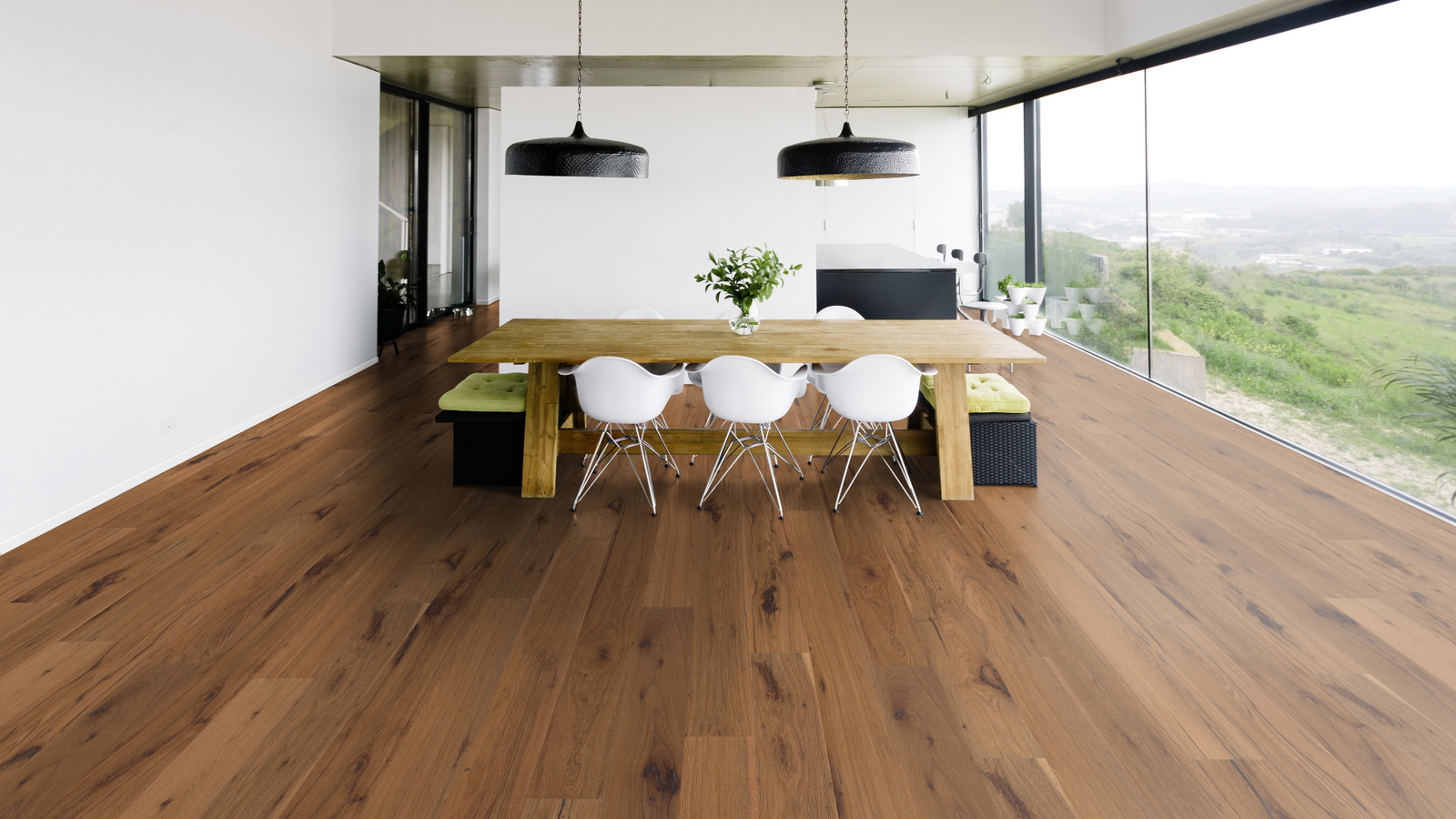 Milieubild Modernes Esszimmer mit Blick in die Natur - Bennett & Jones 1148011203