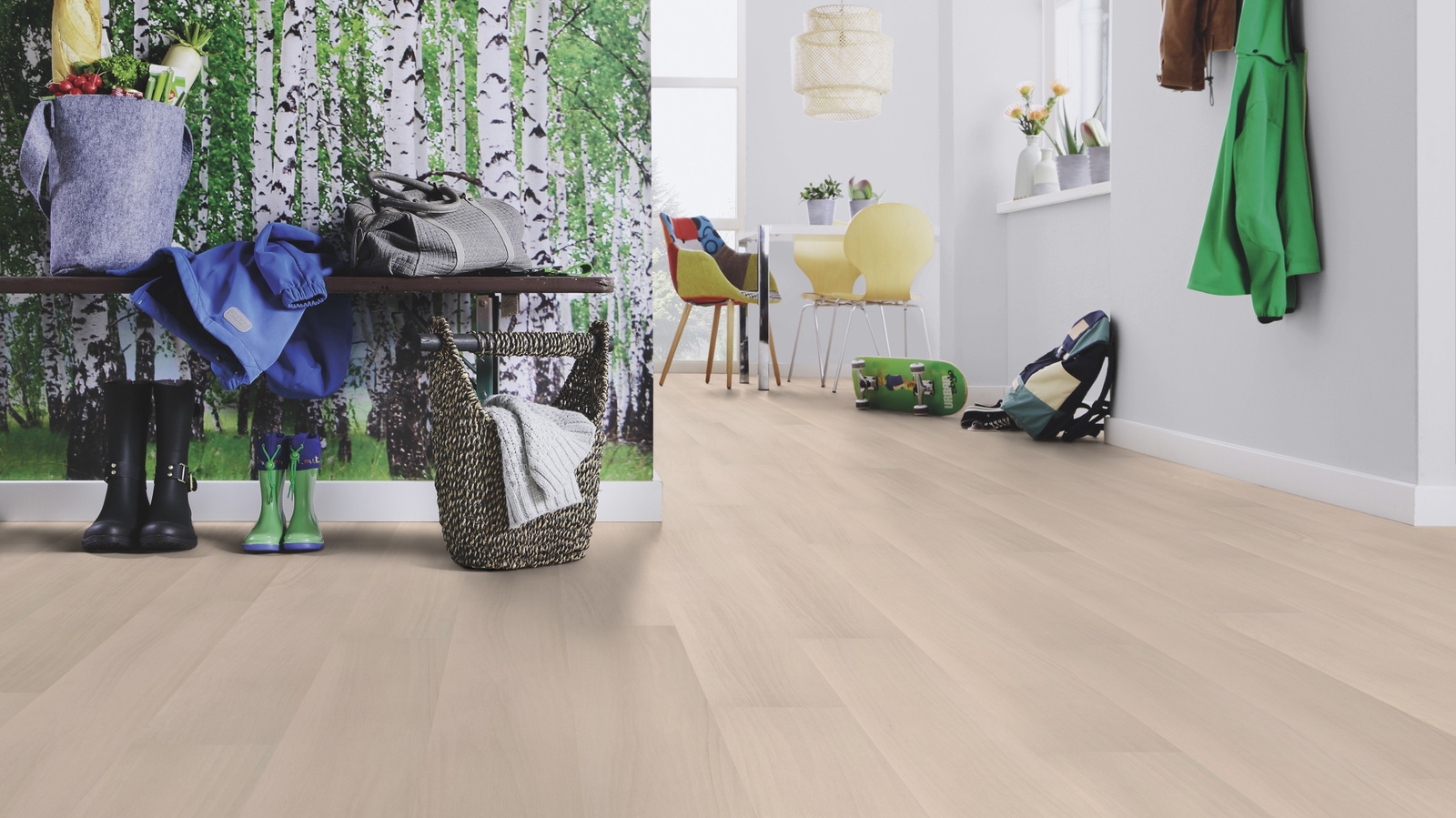 Milieubild Esszimmer mit Flur und Sitzbank - wineo PLC296R