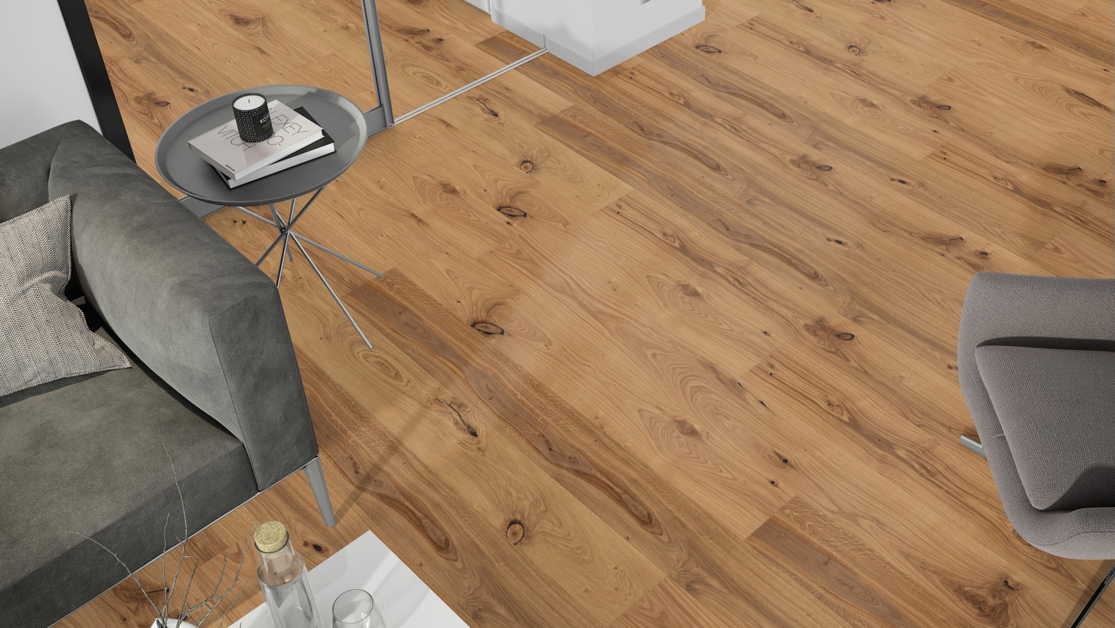 Admonter Parkett FLOORs Eiche stone basic Gebürstete Struktur Natur-Geölt