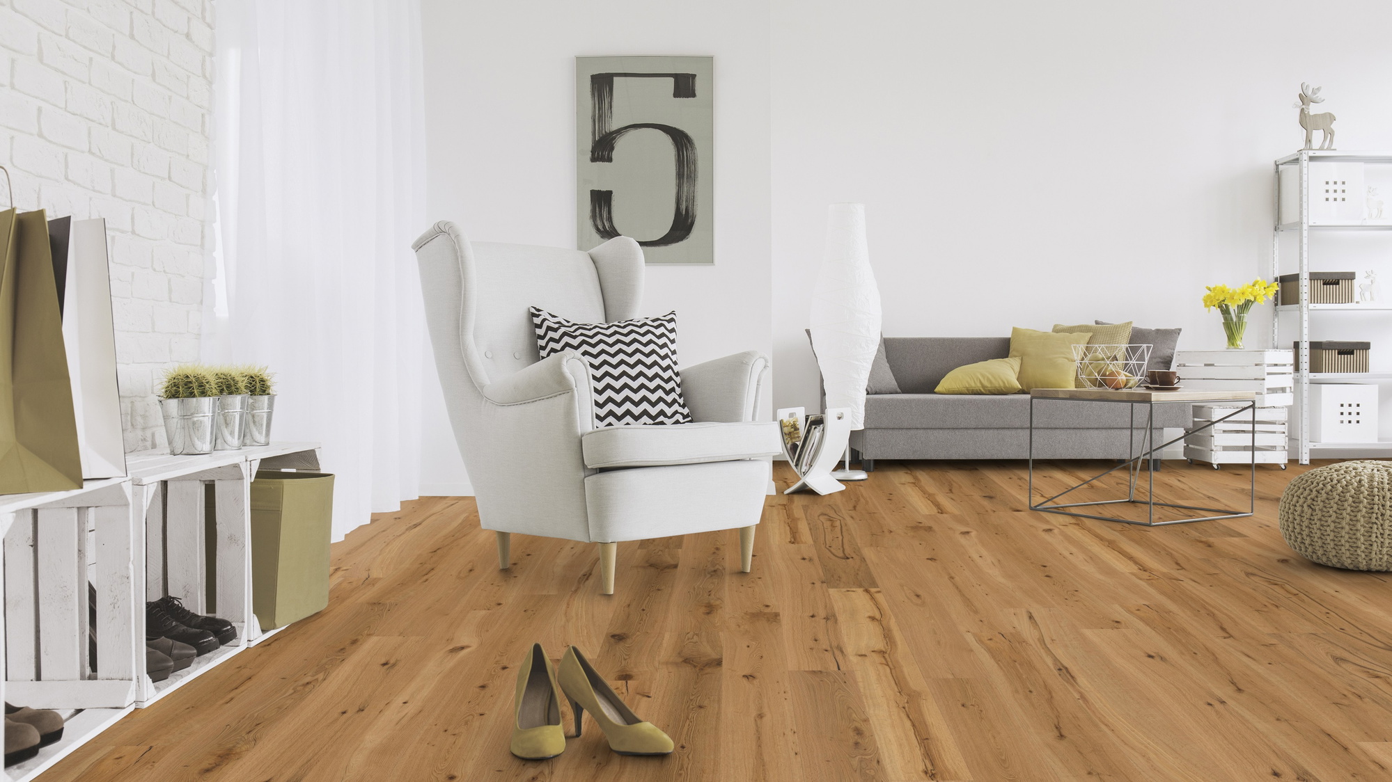 Milieubild Wohnzimmer mit Sessel und Sofa - Wicanders Wise Parkett Essential Hamburg Milieubild Wohnzimmer mit Sessel und Sofa - Wicanders Wise 82000873