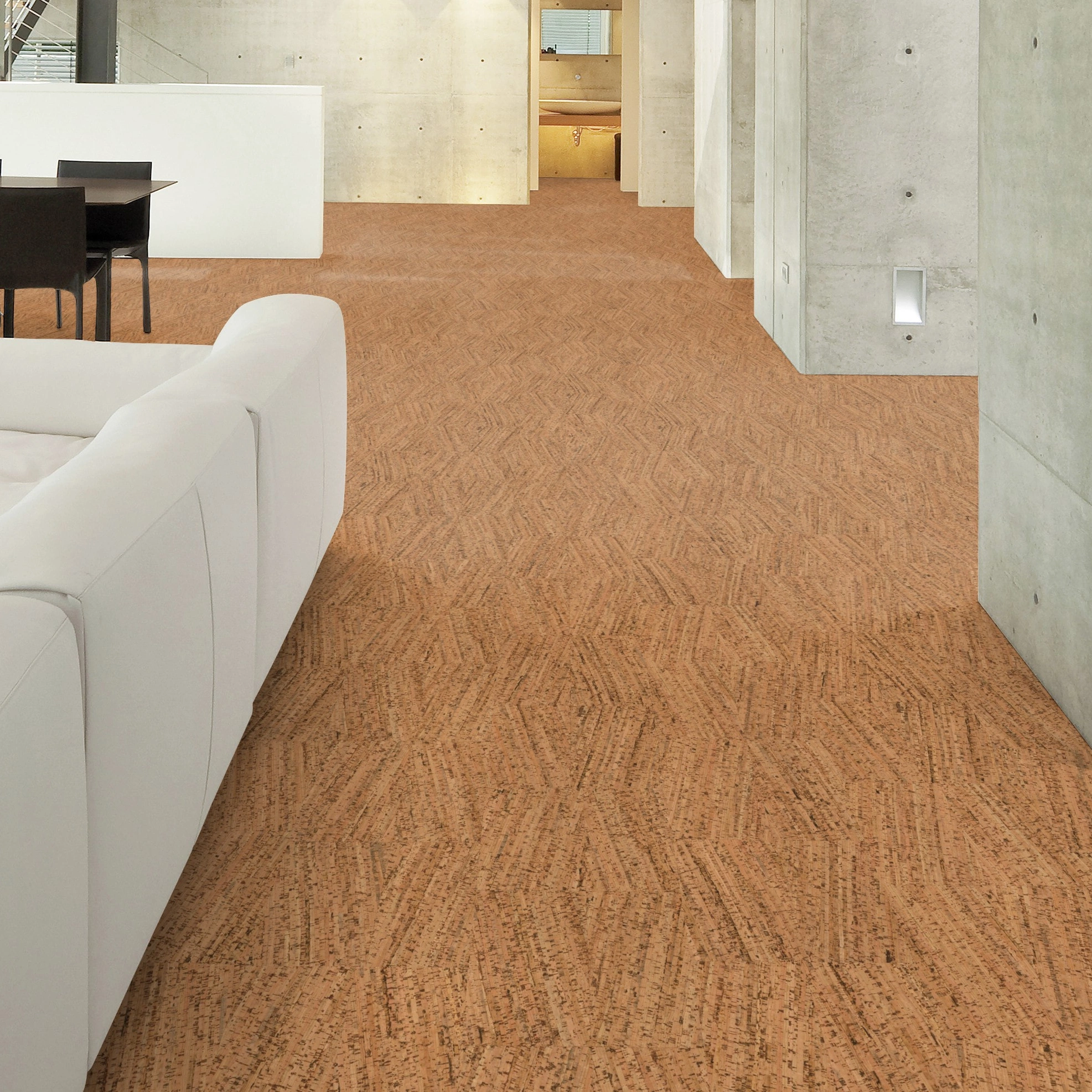 Milieubild Wohnzimmer im Loft-Stil - Wicanders Wise HDF Klick-Korkboden cork Essence Novel Edge Natural Milieubild Wohnzimmer im Loft-Stil - Wicanders Wise 80001300